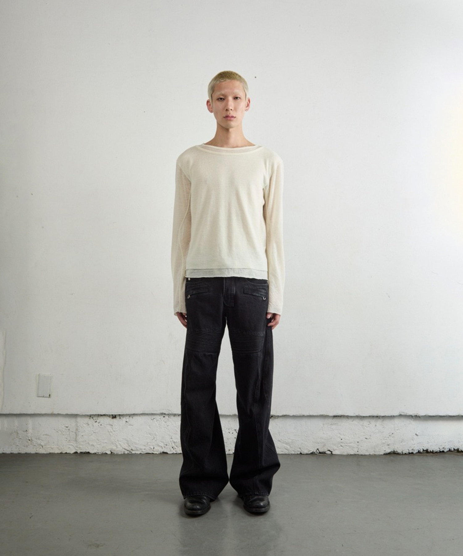 DOUBLE LAYERED LONG SLEEVE T SHIRT NVRFRGT
