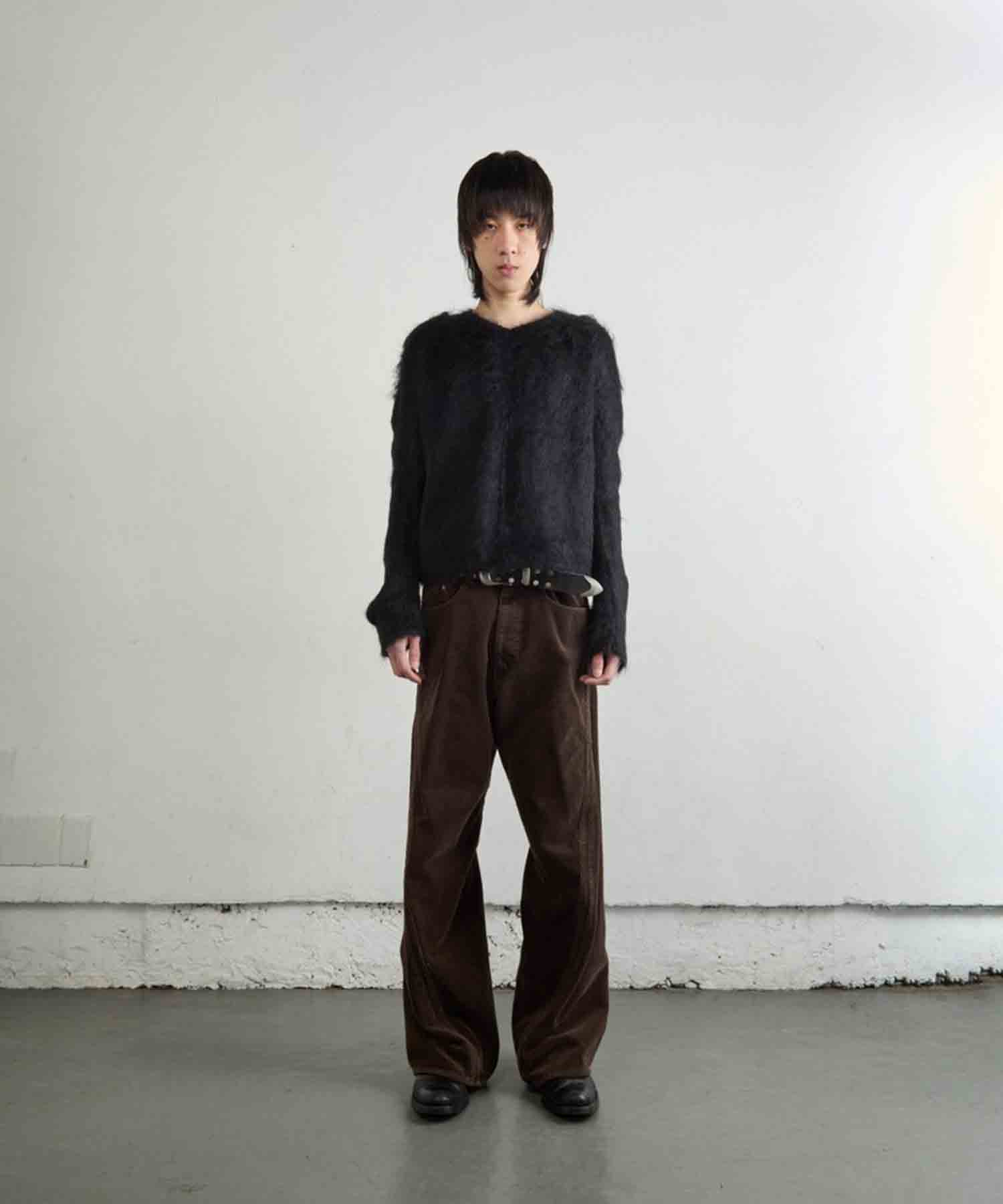 BRUSHED MOHAIR V-NECK SWEATER NVRFRGT