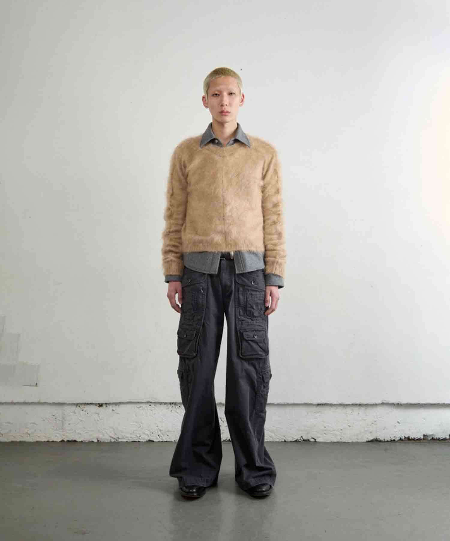 BRUSHED MOHAIR V-NECK SWEATER NVRFRGT