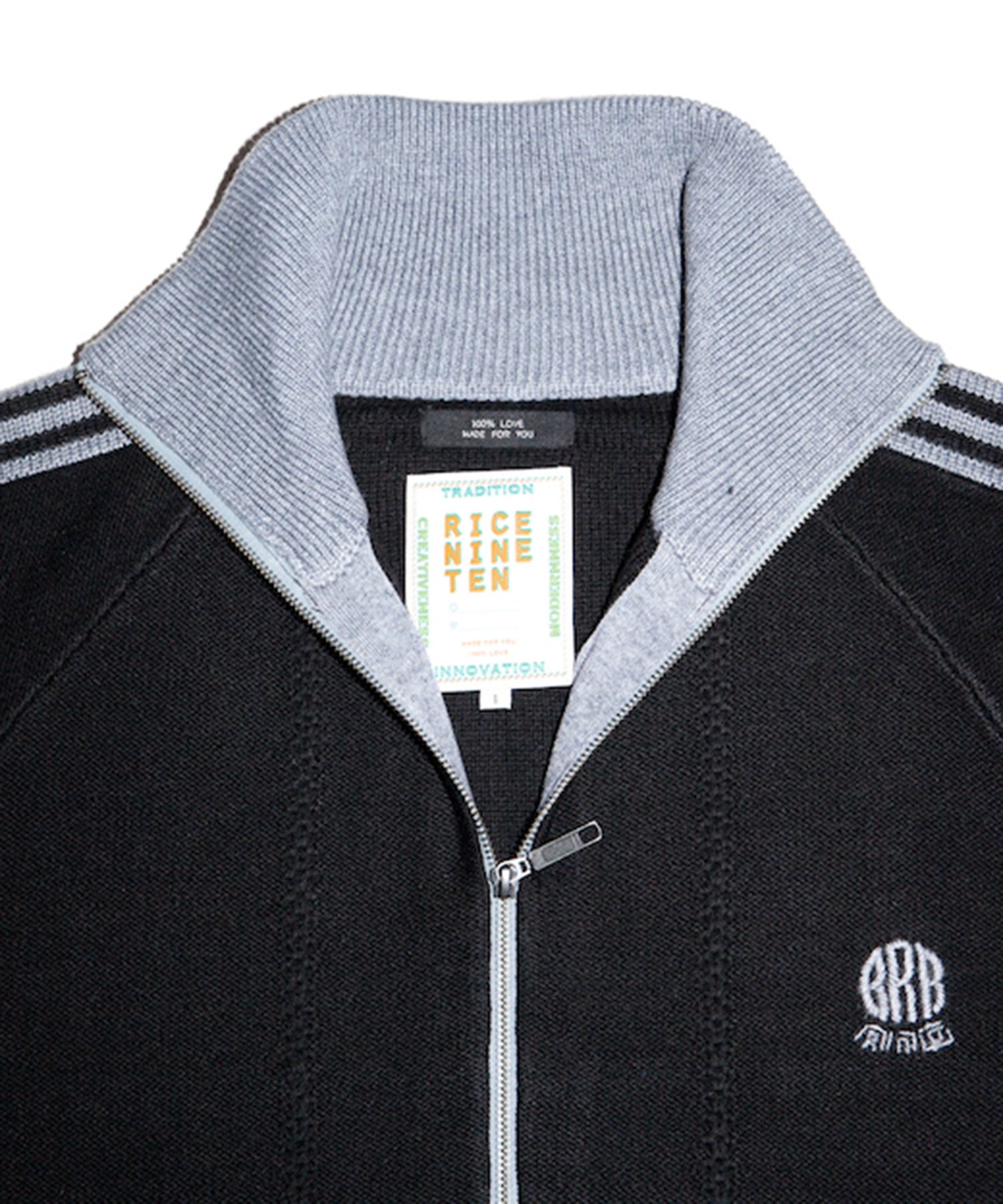 KNITTED TRACK JACKET RICE NINE TEN