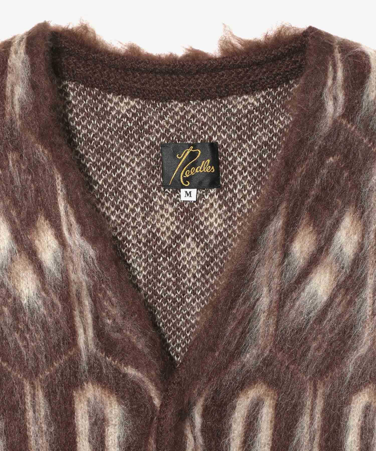 Mohair Cardigan Geometric Needles