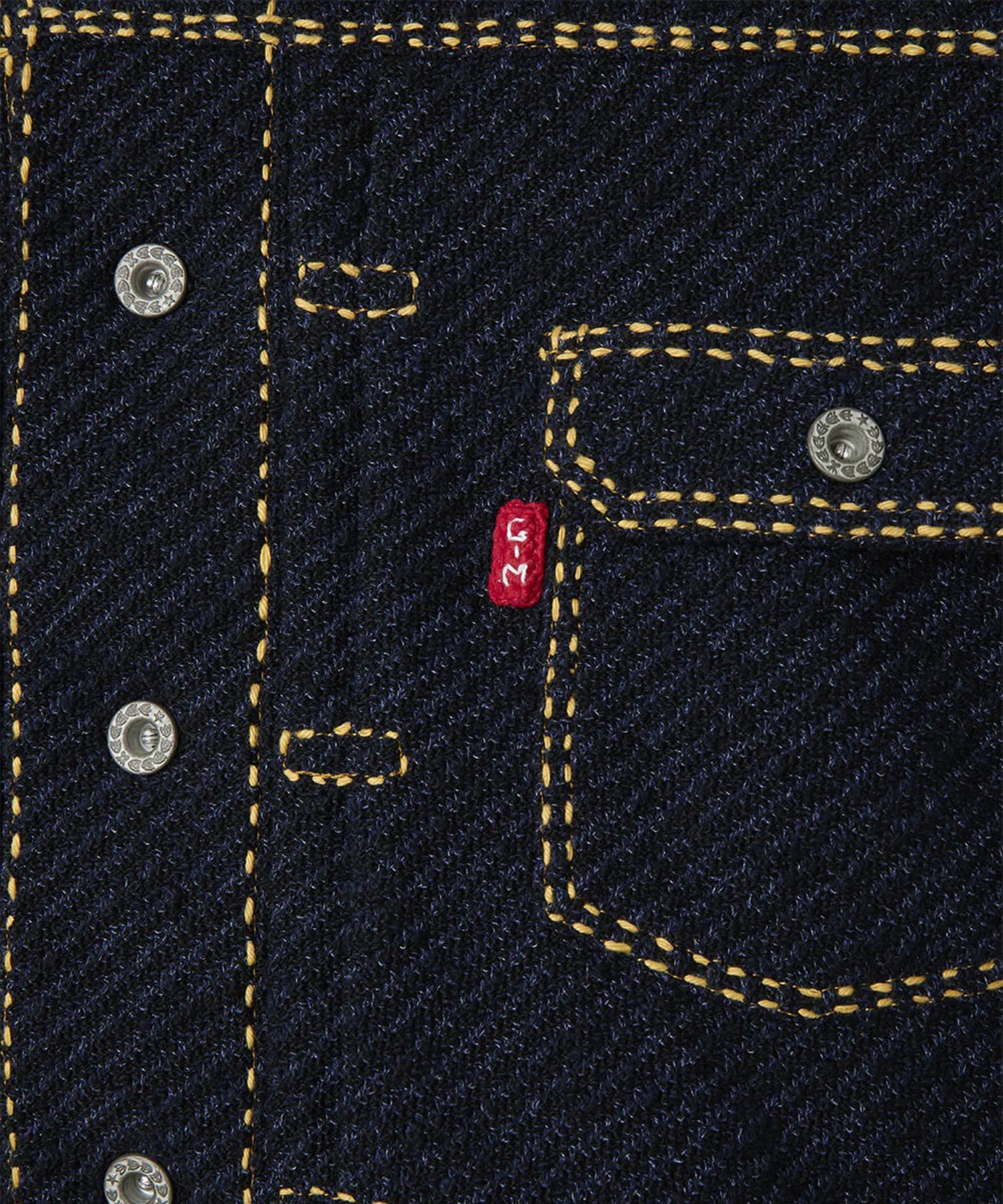 Hand Stitched Rigid Denim Knit Jacket gim context