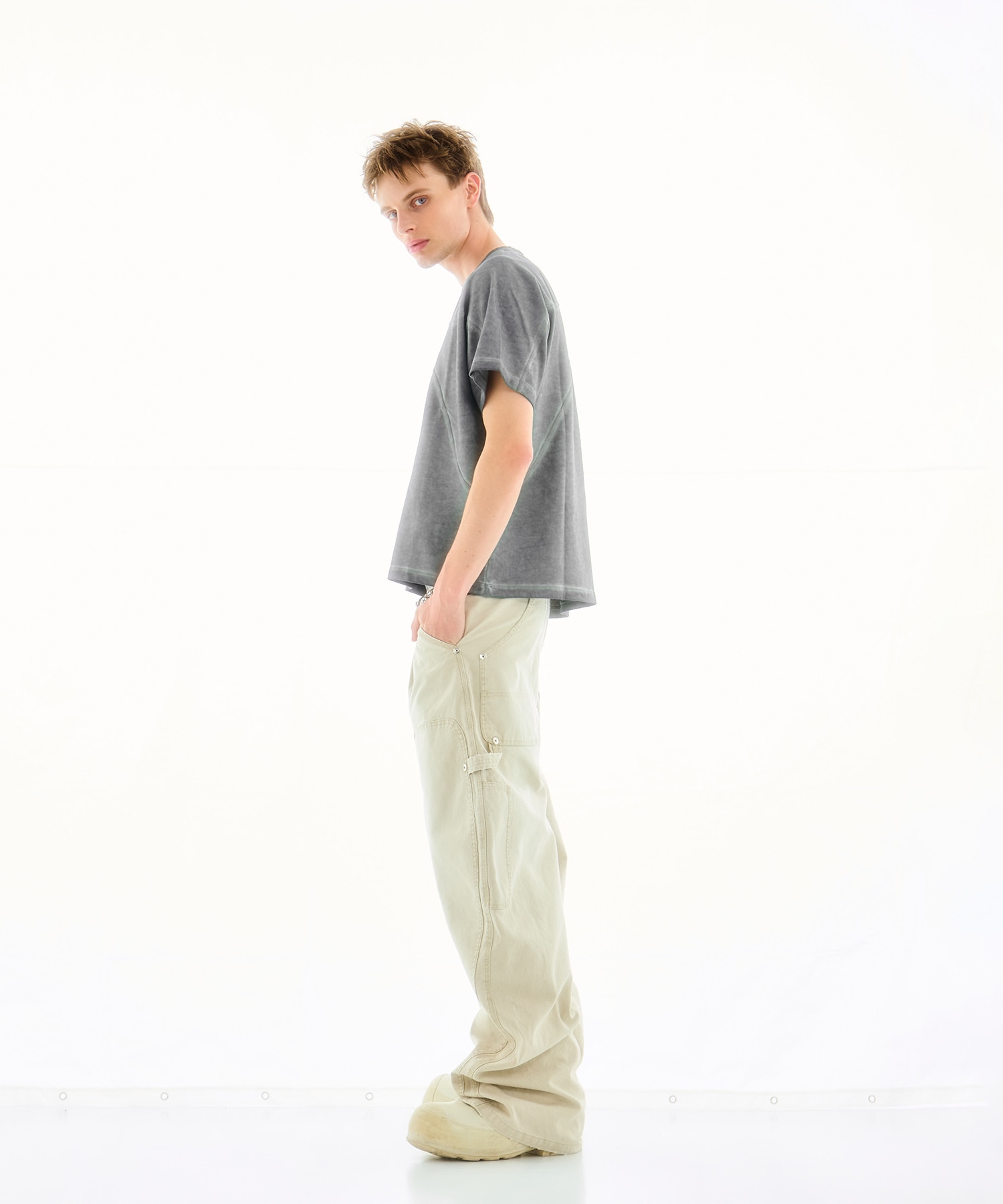 DUCK DOUBLE KNEE CURVED LEG PANTS CONZ