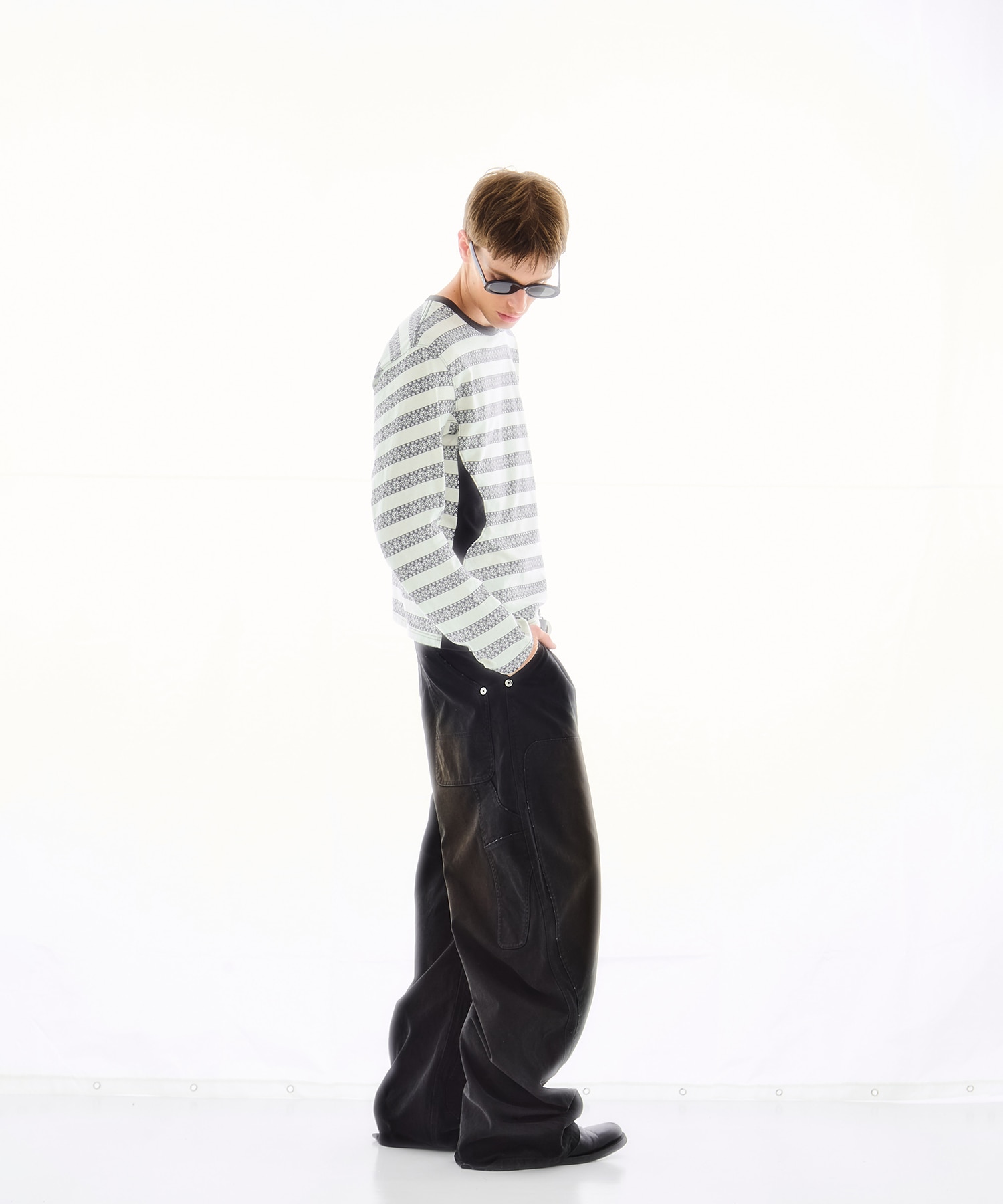 DUCK DOUBLE KNEE CURVED LEG PANTS CONZ