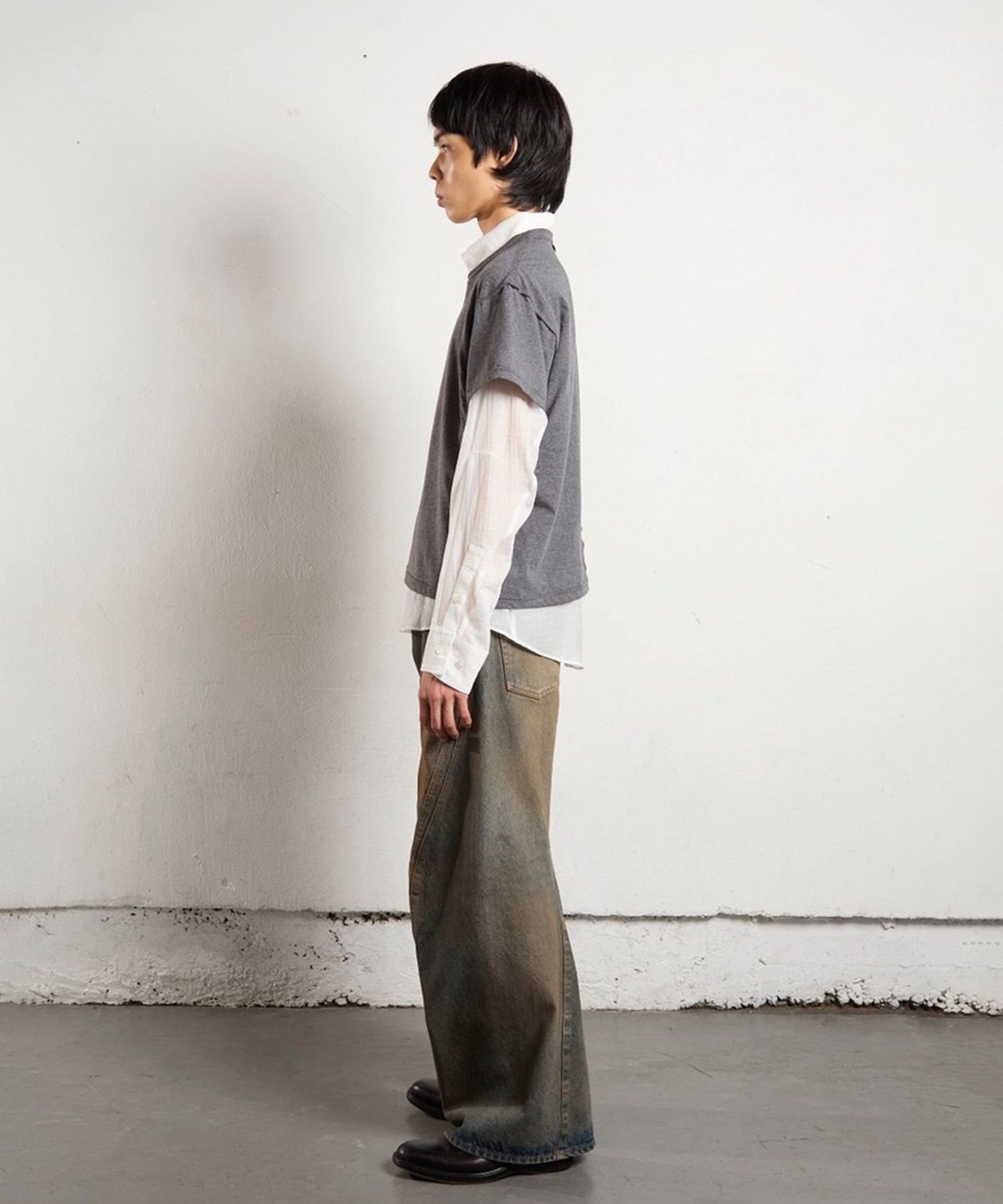 3D TWISTED WIDE LEG JEANS NVRFRGT