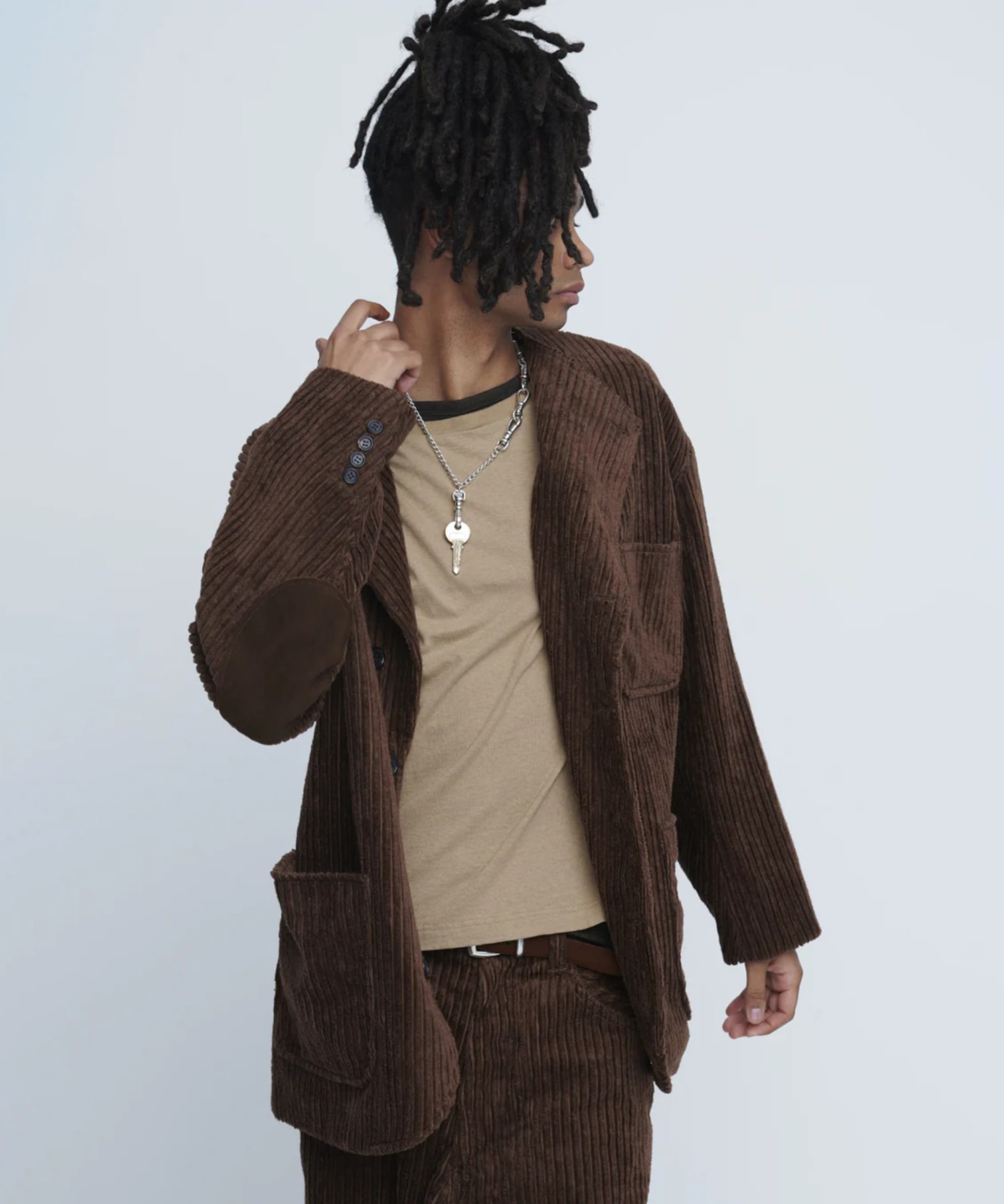 Corduroy Collarless Jacket INSCRIRE