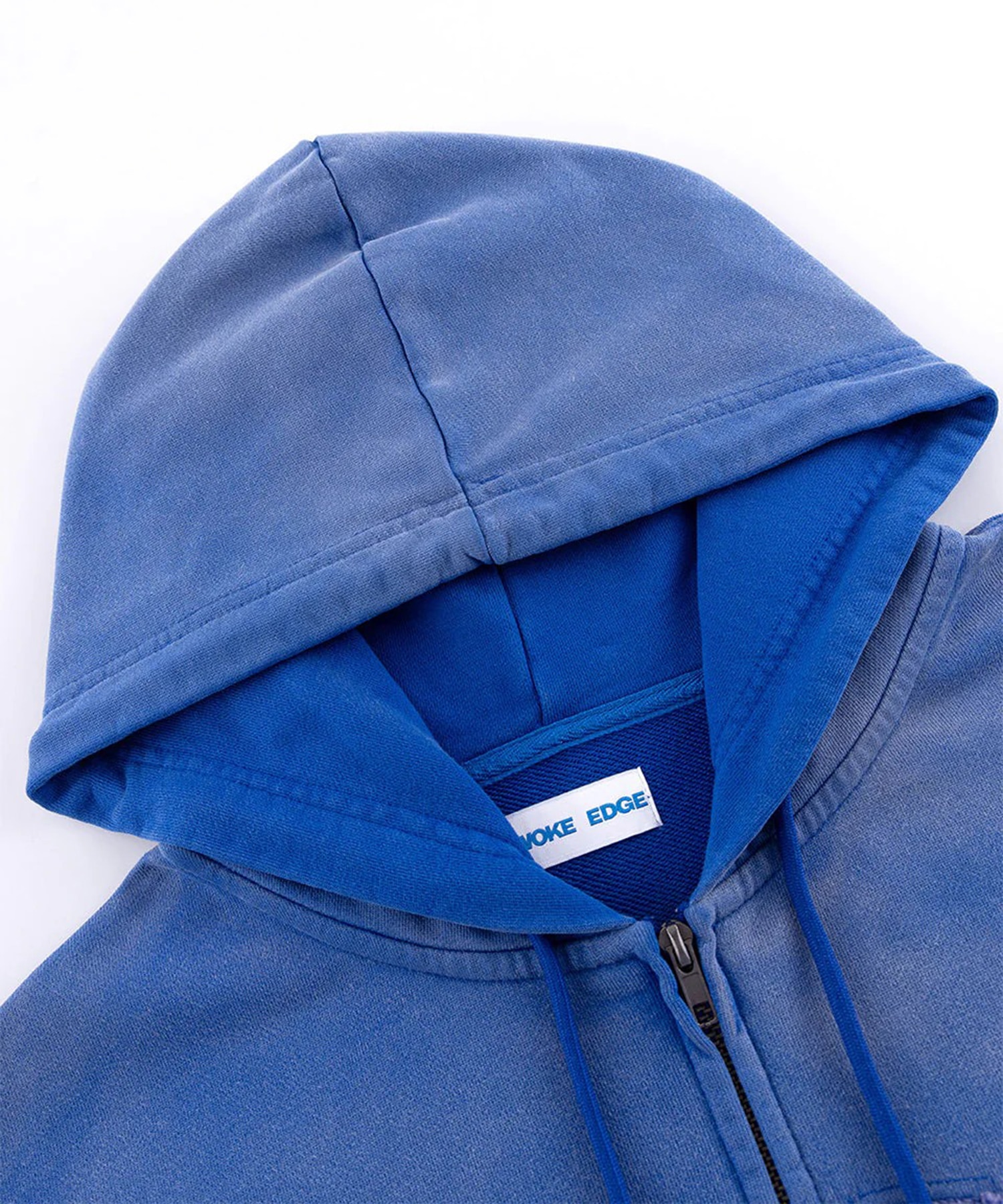 Faded Embroidery Zip Up Hoodie WOKE EDGE