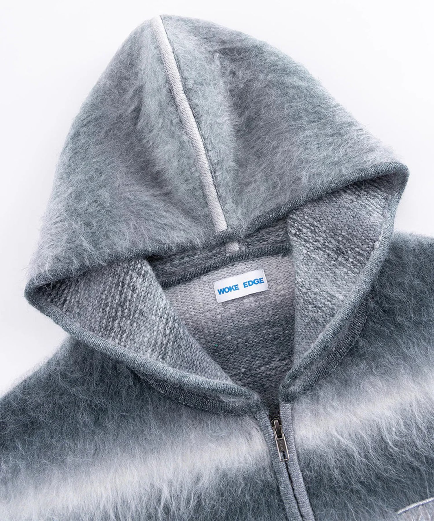 Gradation Mohair Zip Knit WOKE EDGE