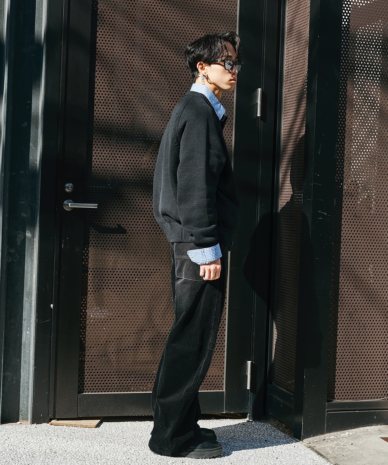 CORDUROY CURVED LEG PANTS CONZ