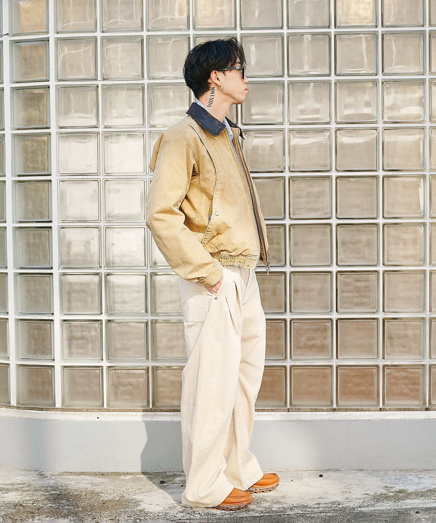 CORDUROY CURVED LEG PANTS CONZ