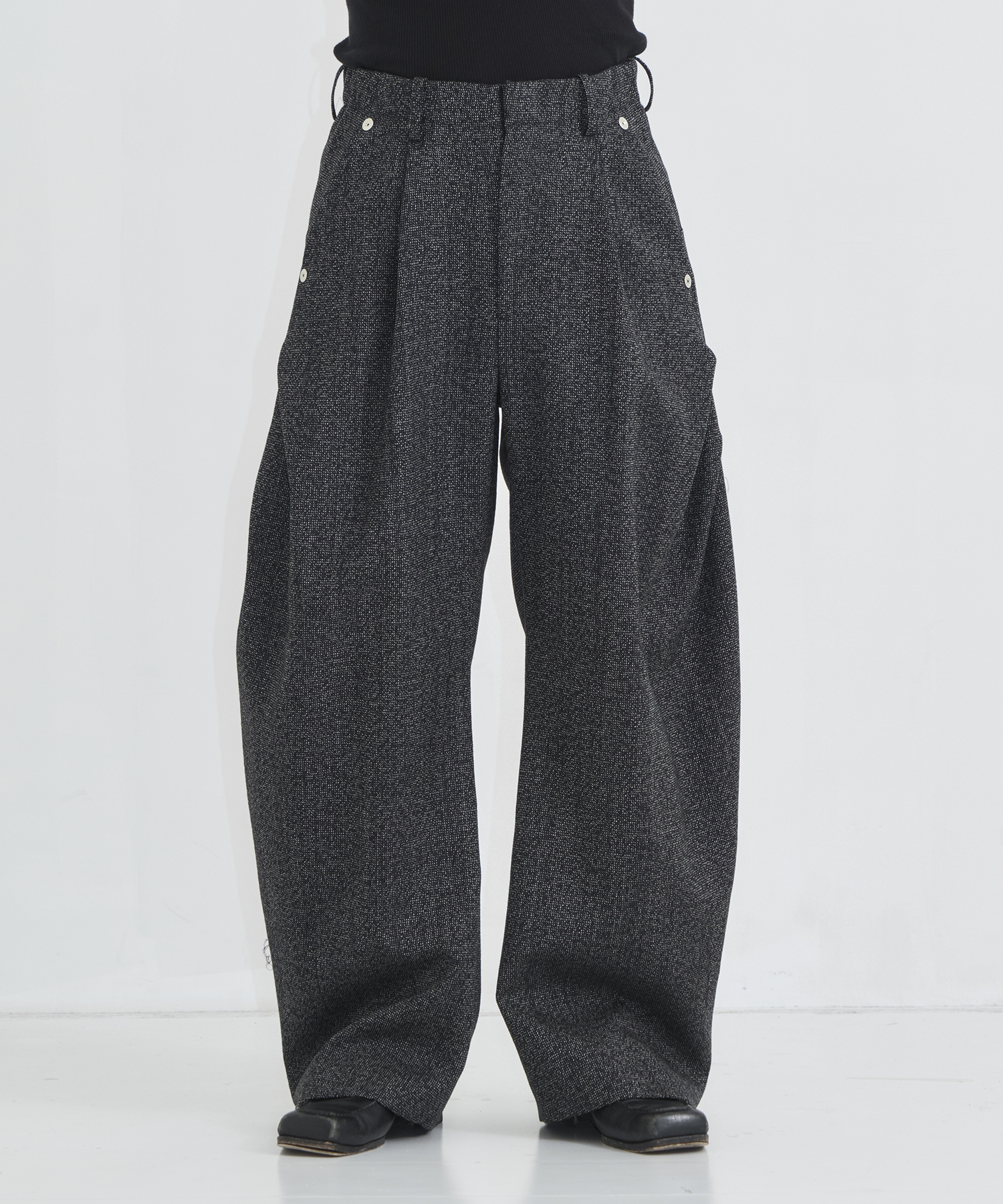 CURVE LEG TROUSERS TWEED CONZ
