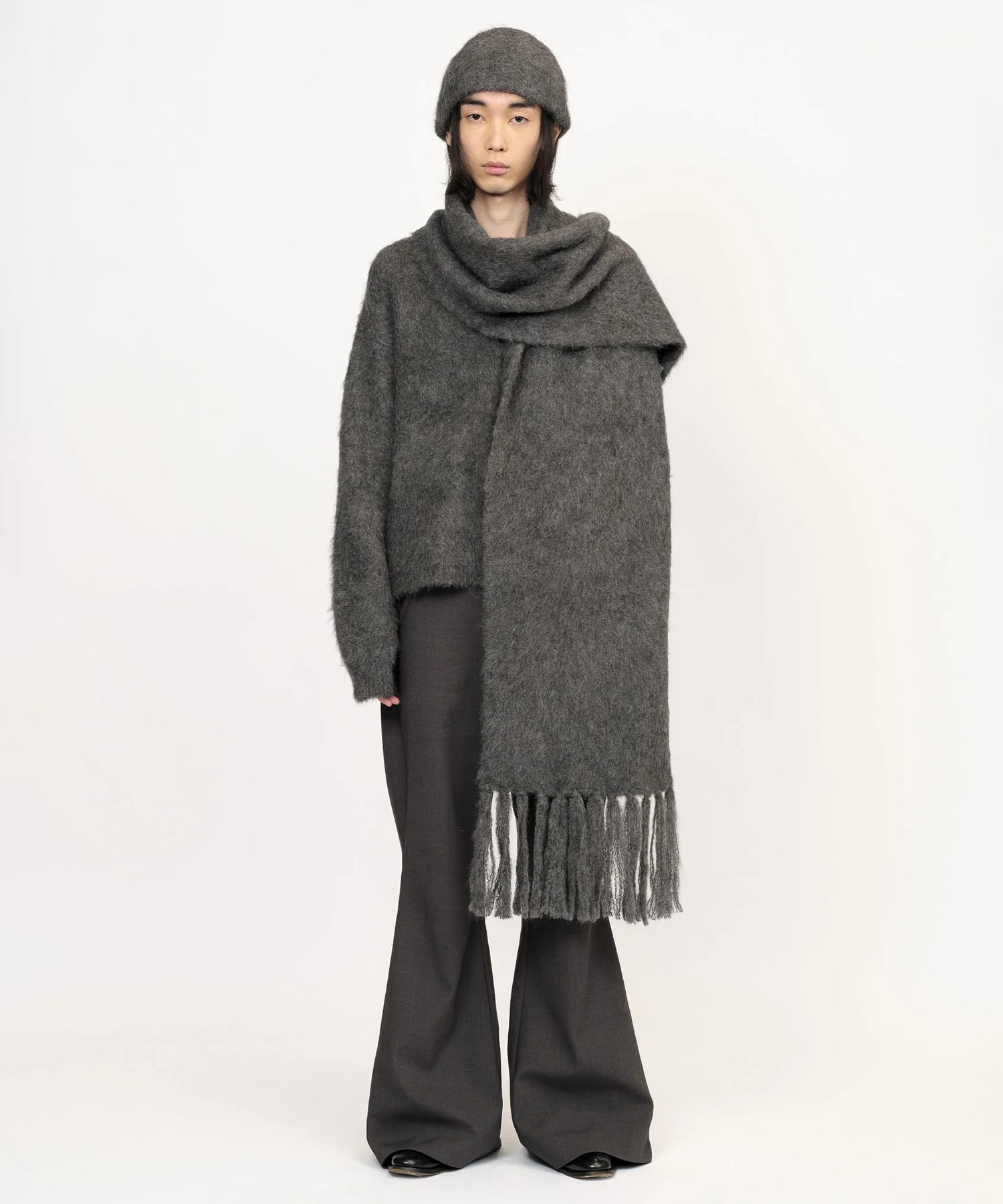 ALPACA FRINGE SCARF GOAT ESSENCE