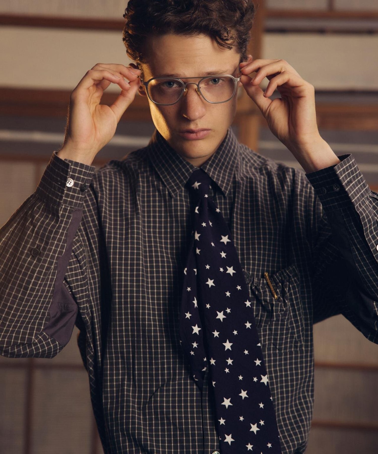 WRIST PATCH SLOUCH SHIRT CHECK refomed