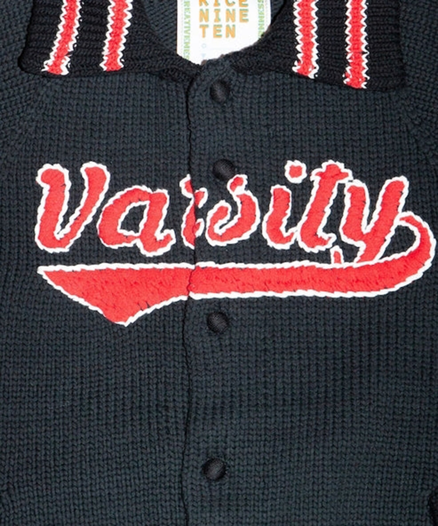 KNITTED VARSITY JACKET RICE NINE TEN