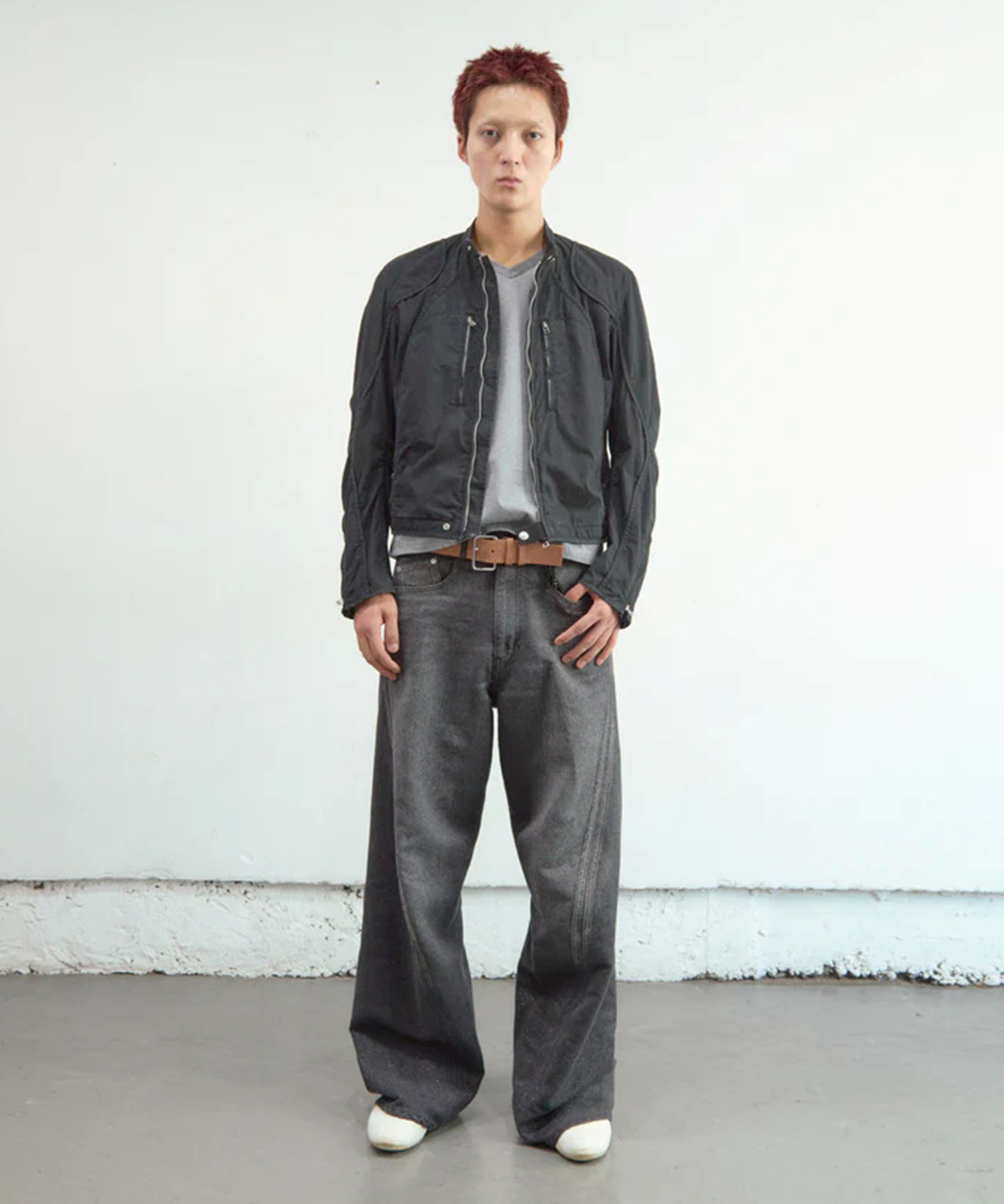 PANELLED MOTOR CYCLE JACKET NVRFRGT