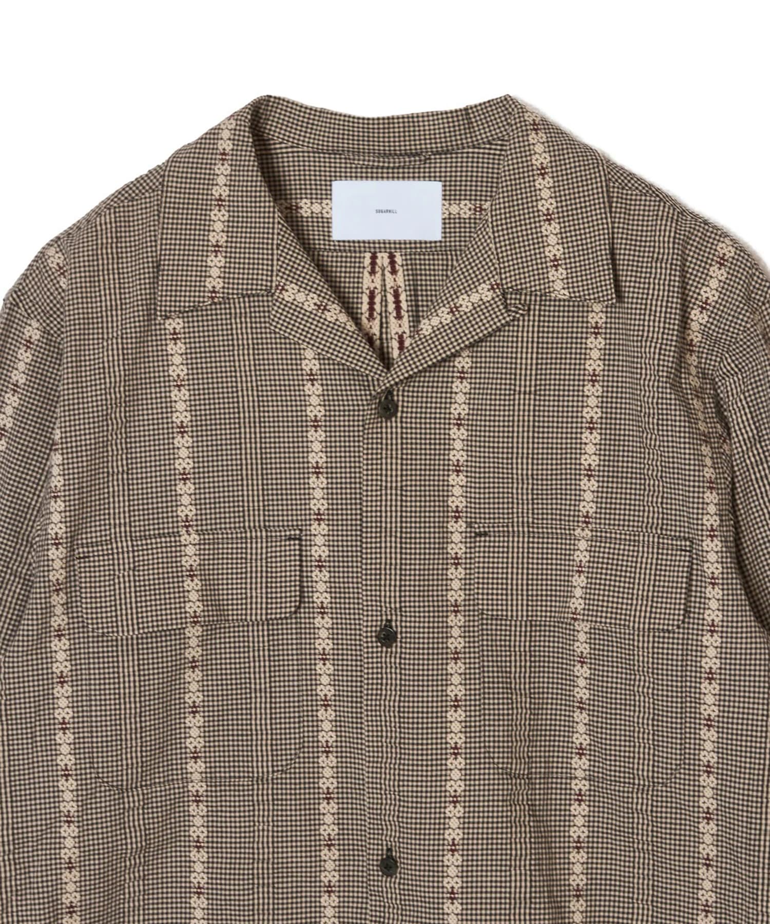 DOBBY OPEN COLLAR SHIRT 