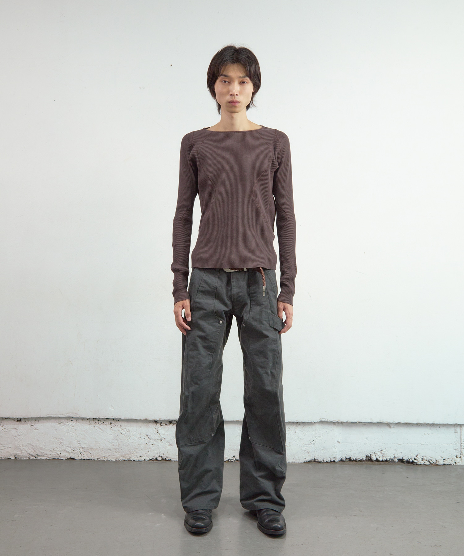 PANELLED RIBBED LONG SLEEVE T-SHIRT NVRFRGT