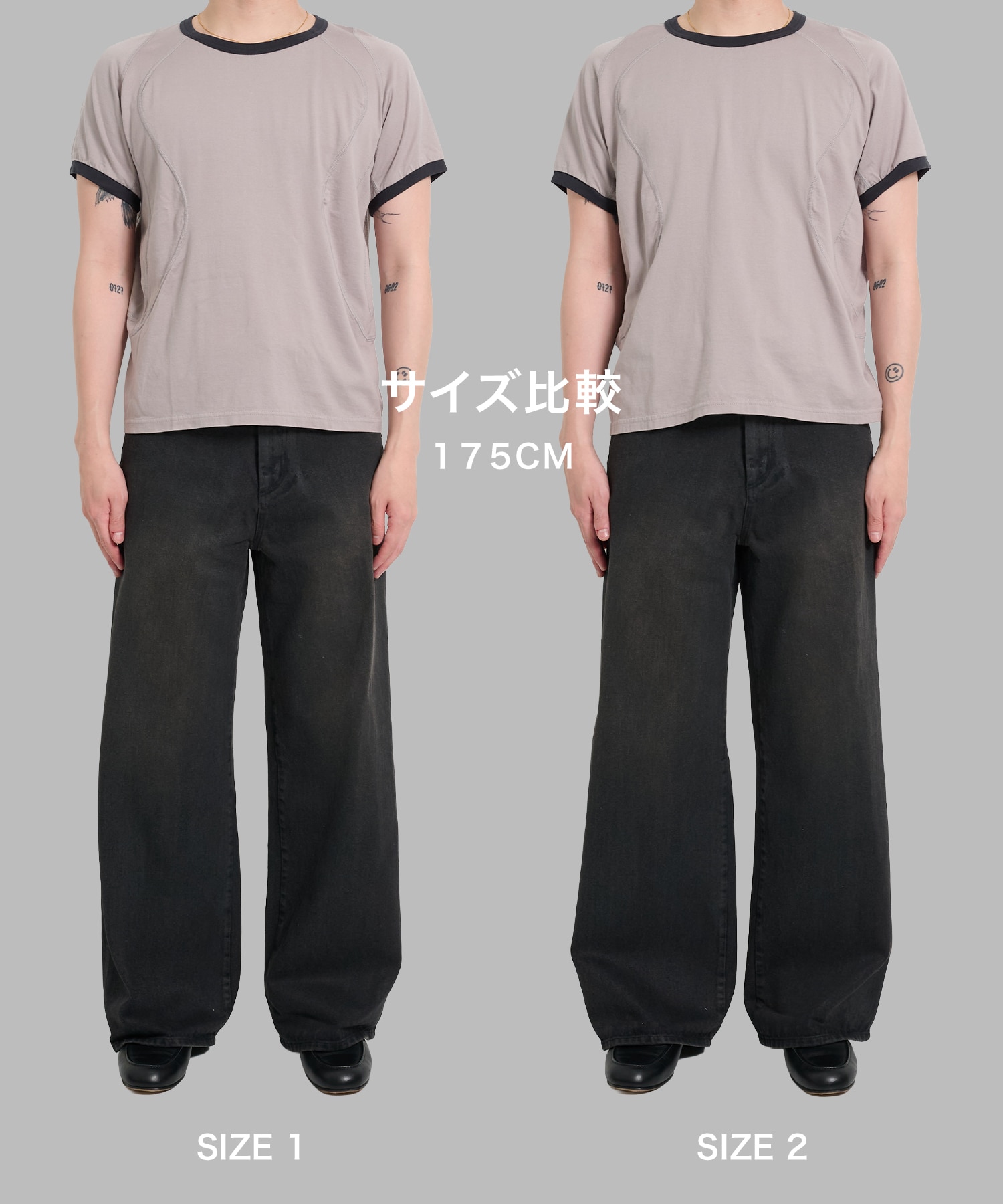 PANELLED HALF SLEEVE　RINGER T-SHIRT NVRFRGT