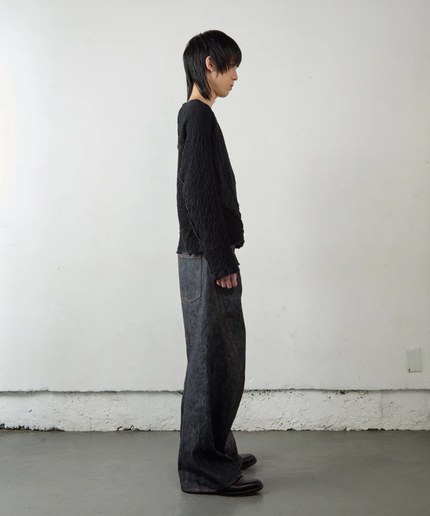 3D TWISTED WIDE LEG JEANS NVRFRGT