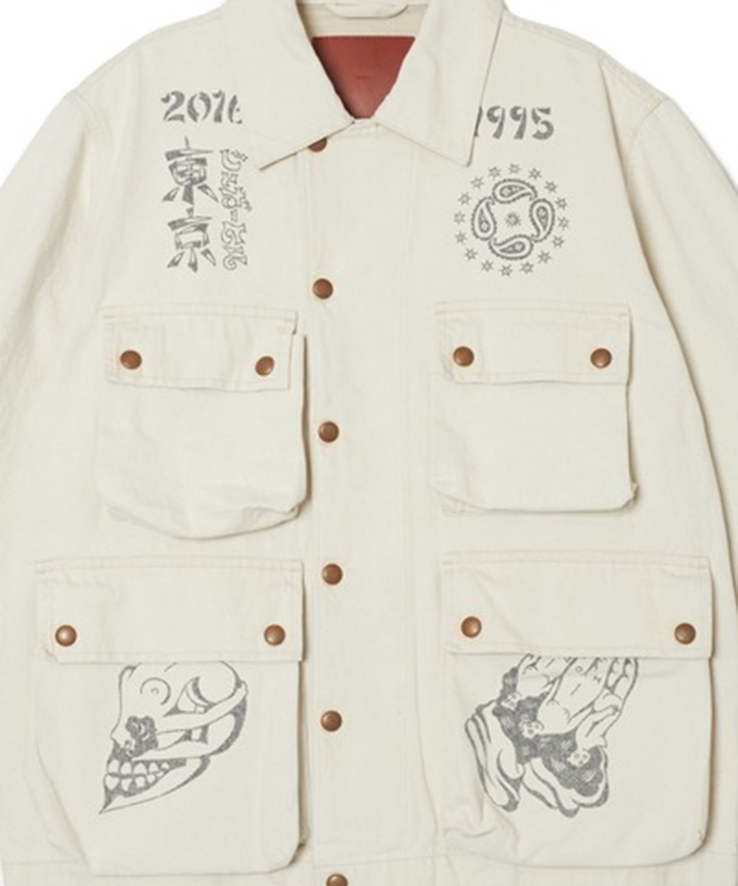 TATTOO FLASH PRINT POCKET DENIM JACKET SUGARHILL