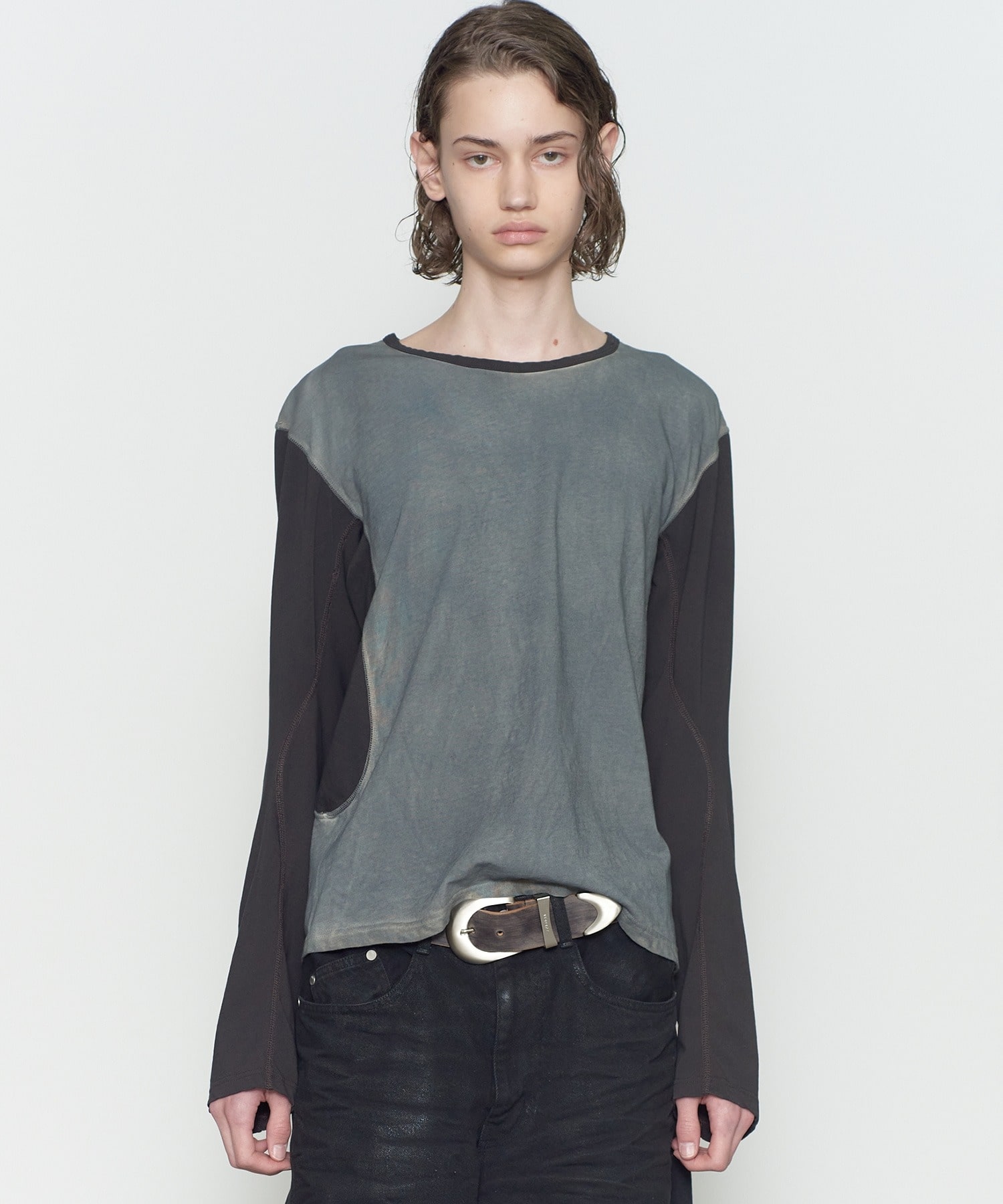DIRTY DYED LONG SLEEVE BASEBALL T-SHIRT NVRFRGT