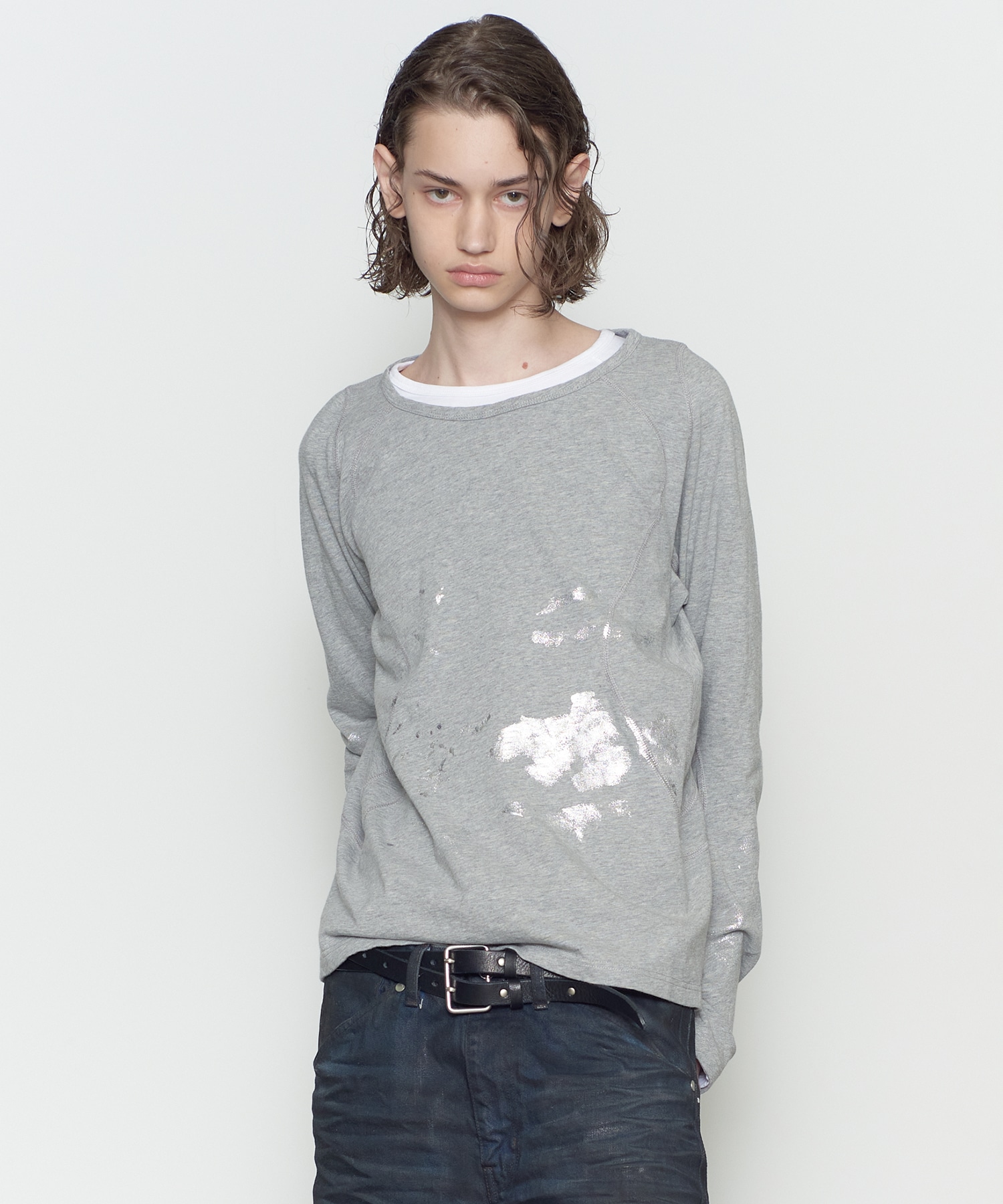 FOIL PAINT SPLATTER LONG SLEEVE T-SHIRT NVRFRGT