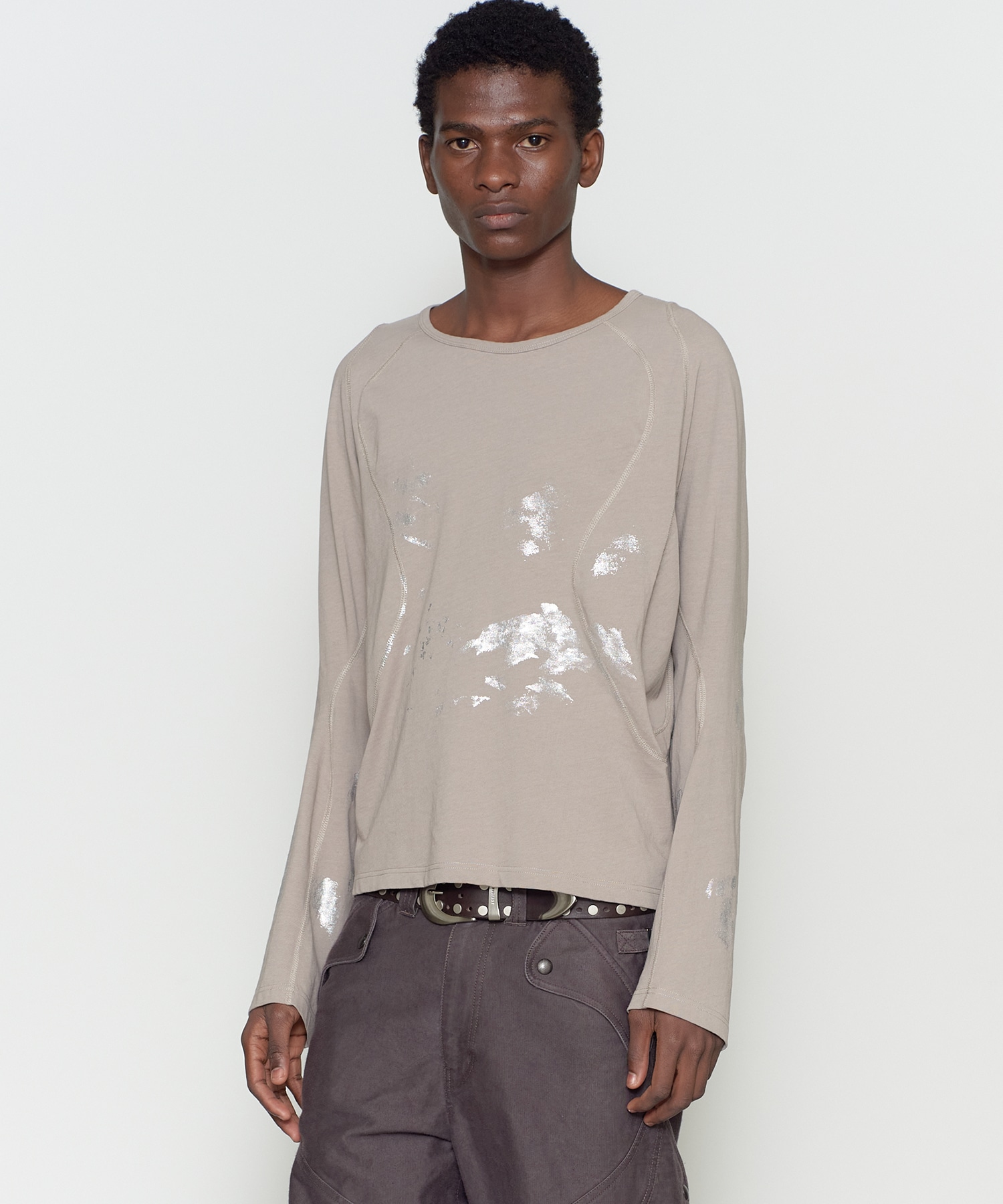 FOIL PAINT SPLATTER LONG SLEEVE T-SHIRT NVRFRGT