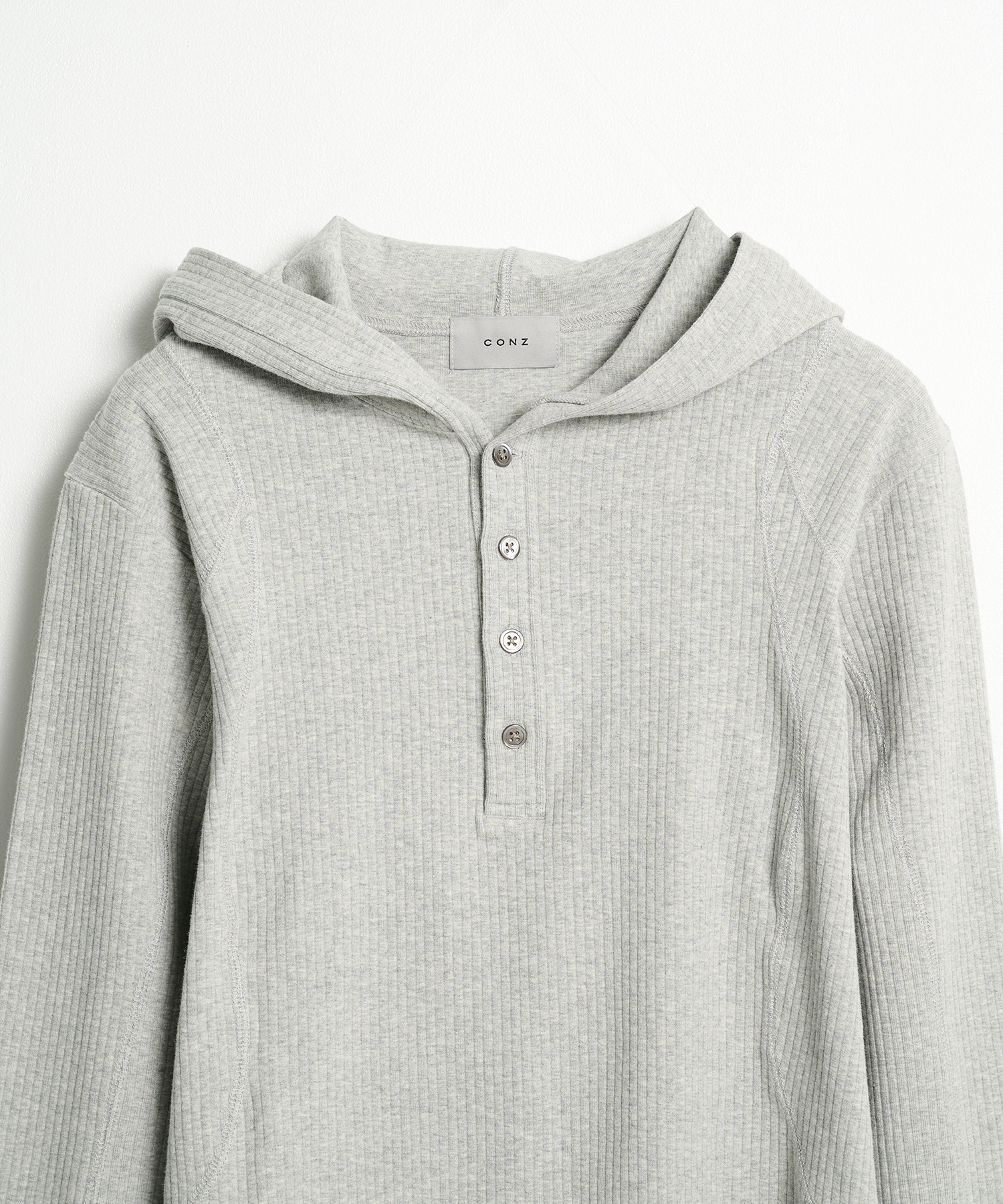 hooded rib long sleeve tee CONZ