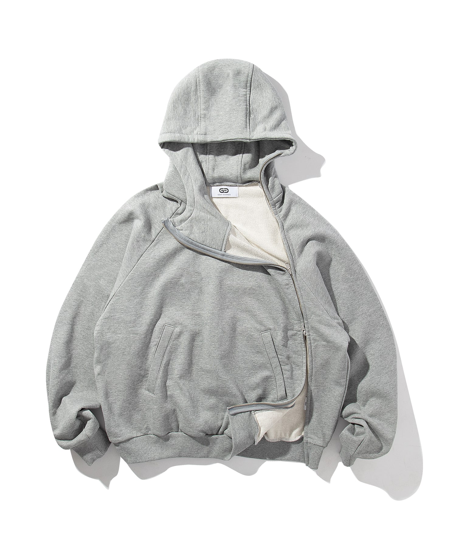 CURVED-ZIP HOODIE GOAT ESSENCE
