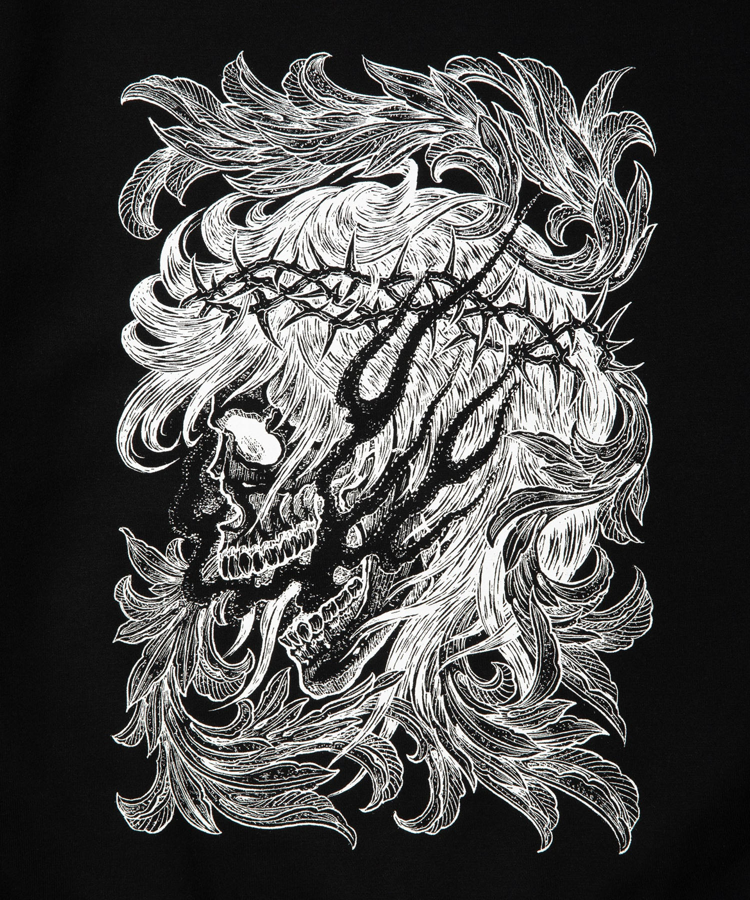 ASIC Crewneck Sweat Shirt Leaf Skull Antidote BUYERS CLUB