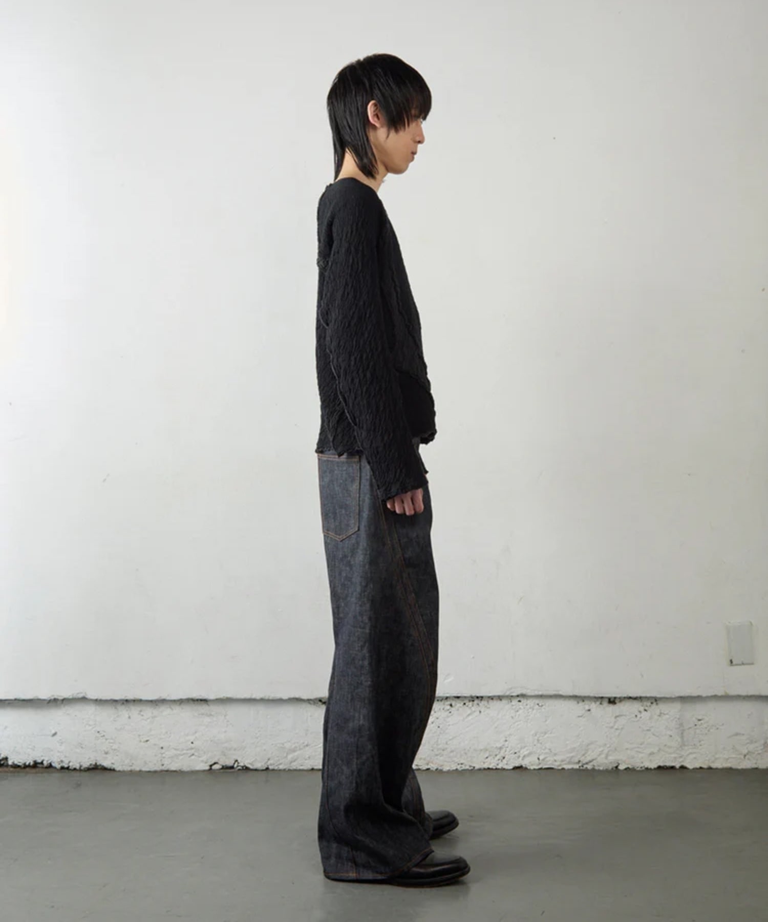 3D TWISTED WIDE LEG JEANS NVRFRGT