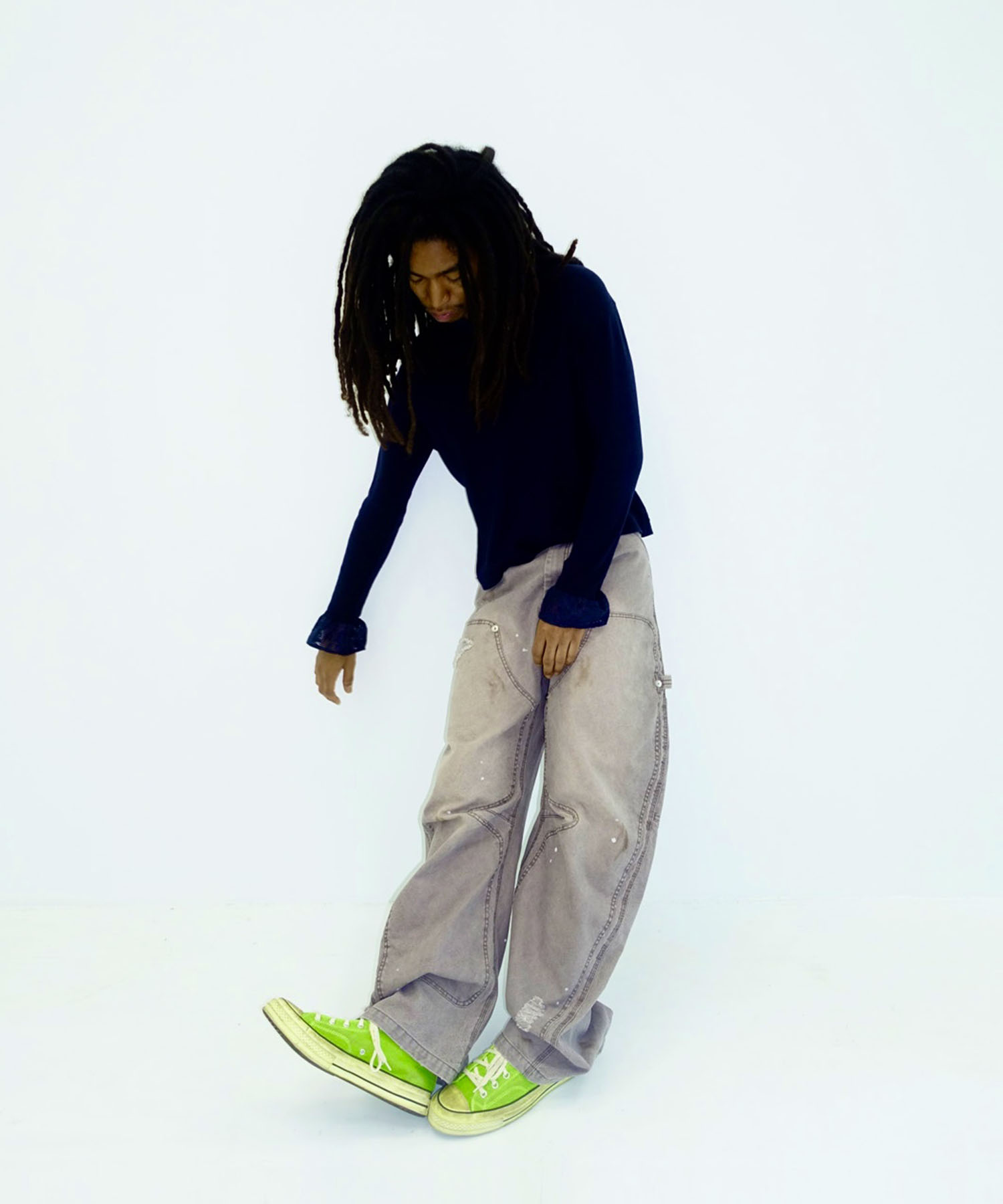 KOWGA×duck double knee curved pants CONZ