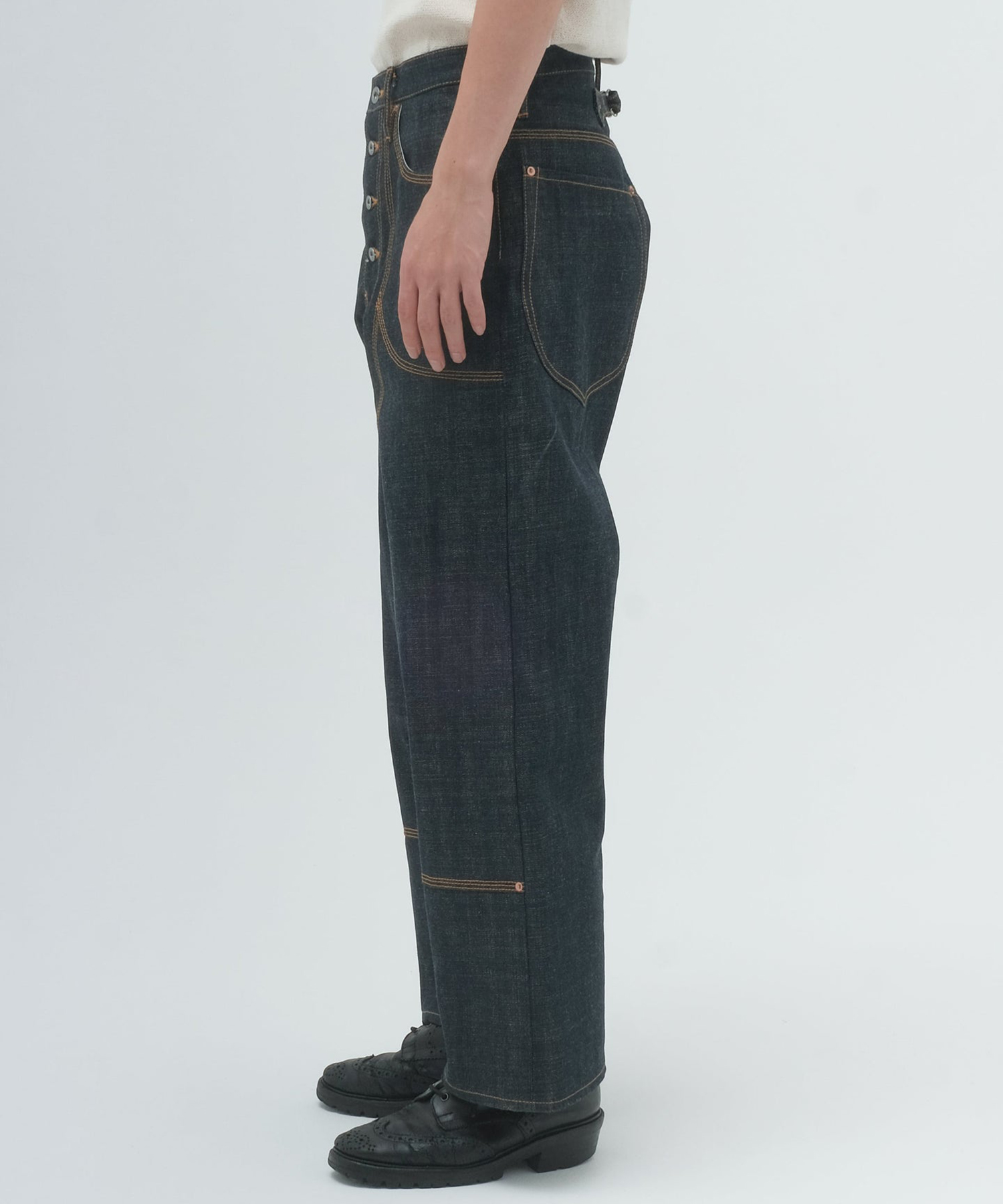 CLASSIC DOUBLE KNEE DENIM PANTS SUGARHILL