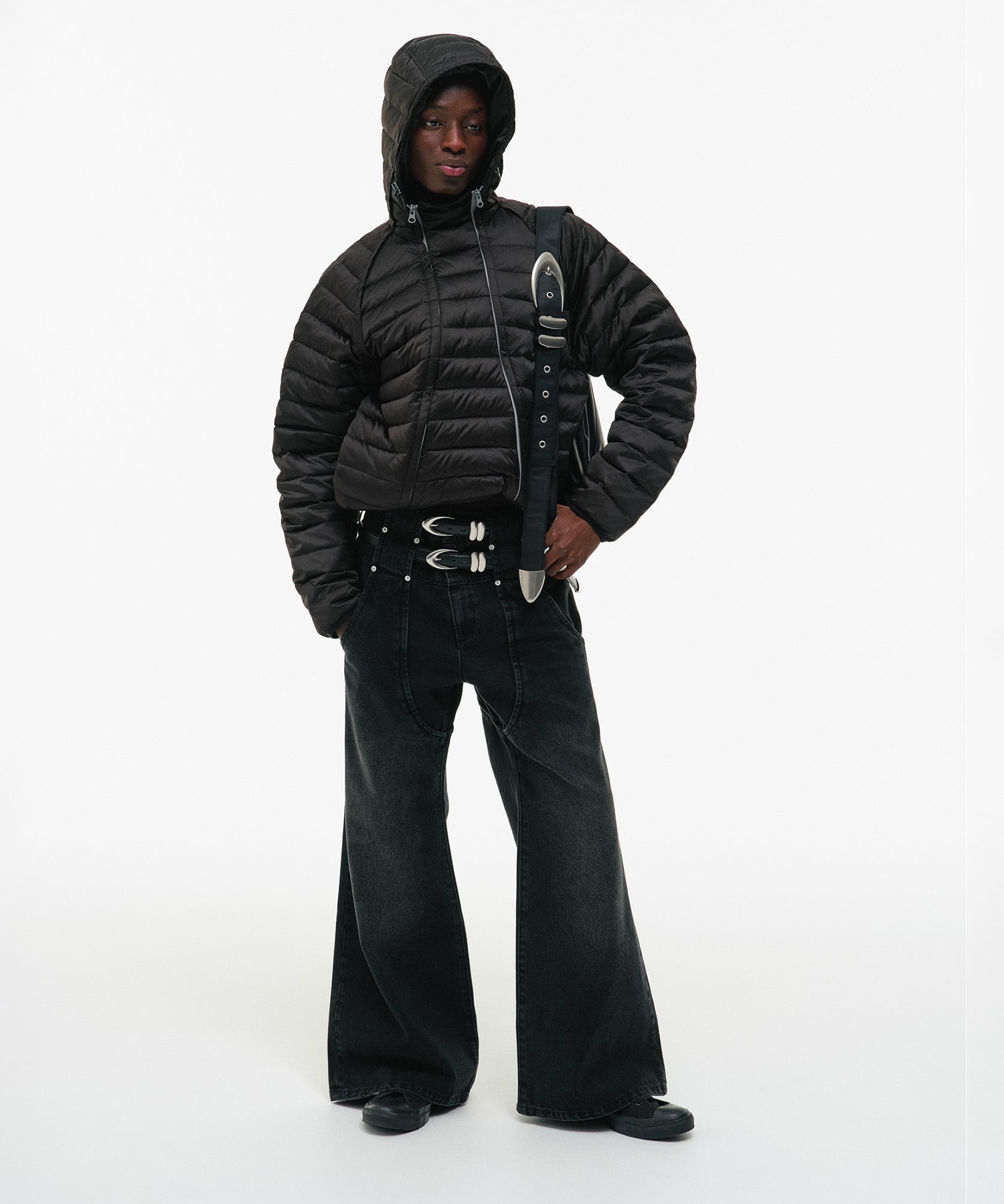 LAYERED WAIST FLARE DENIM GOAT ESSENCE