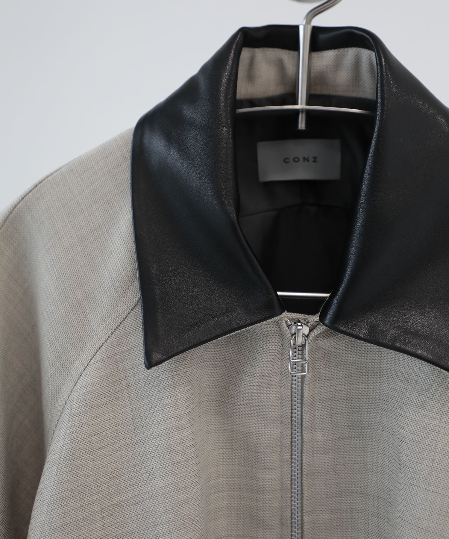 leather collar balloon blouson shark skin CONZ