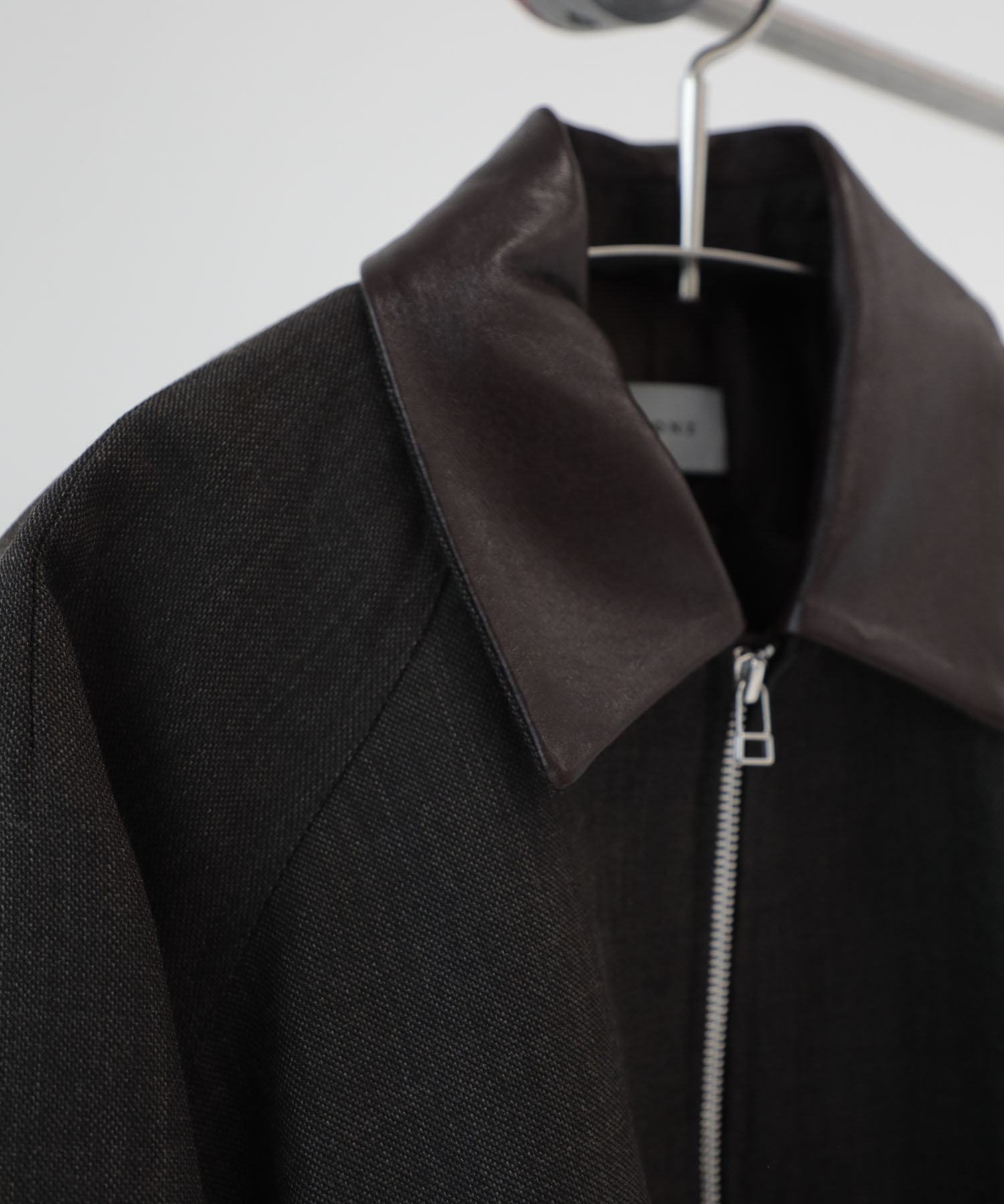 leather collar balloon blouson shark skin CONZ