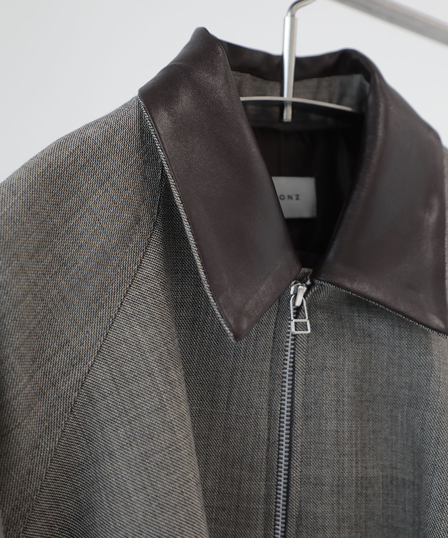 leather collar balloon blouson shark skin CONZ