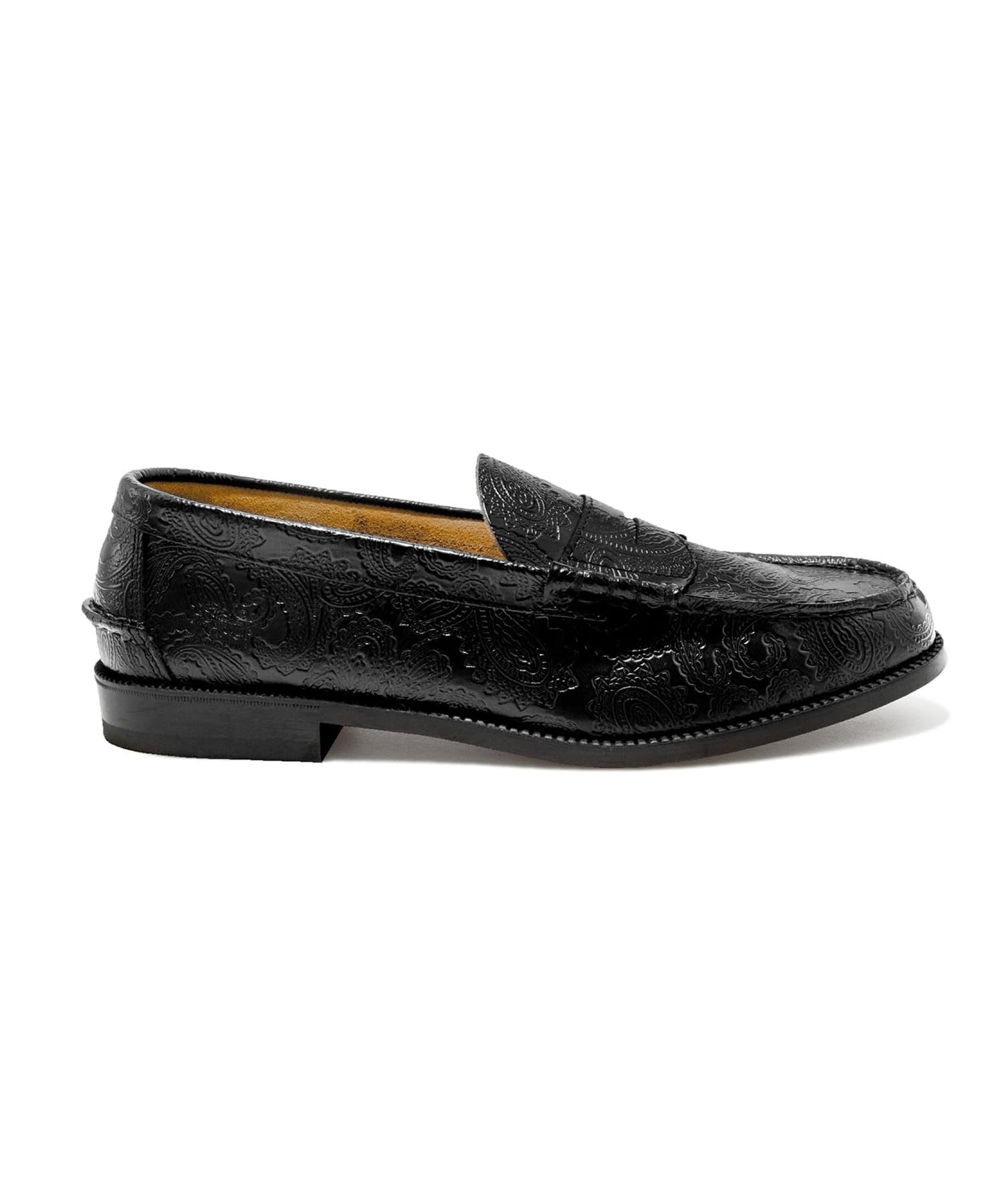 EMBOSSED LOAFERS BLACK PAISLEY The Kenford FINESHOES