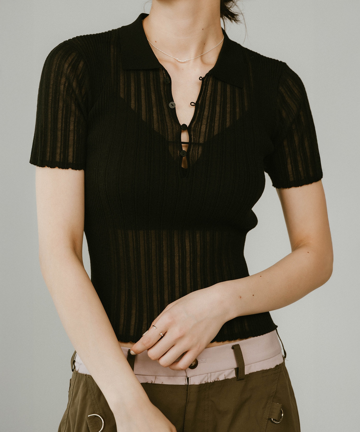 sheer polo knit Knuth Marf