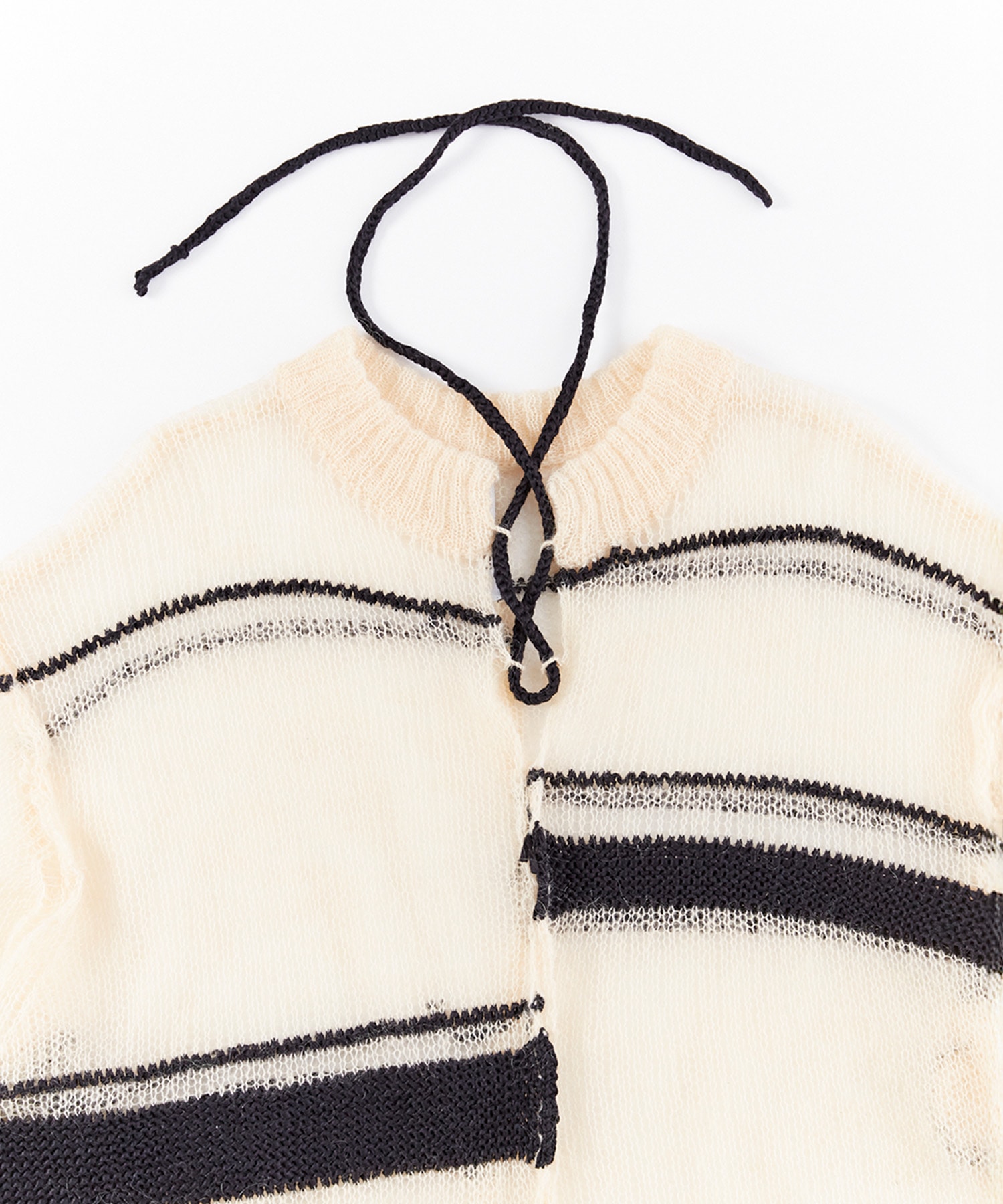 RANDOM BORDER LACE UP PULLOVER A CCORDION
