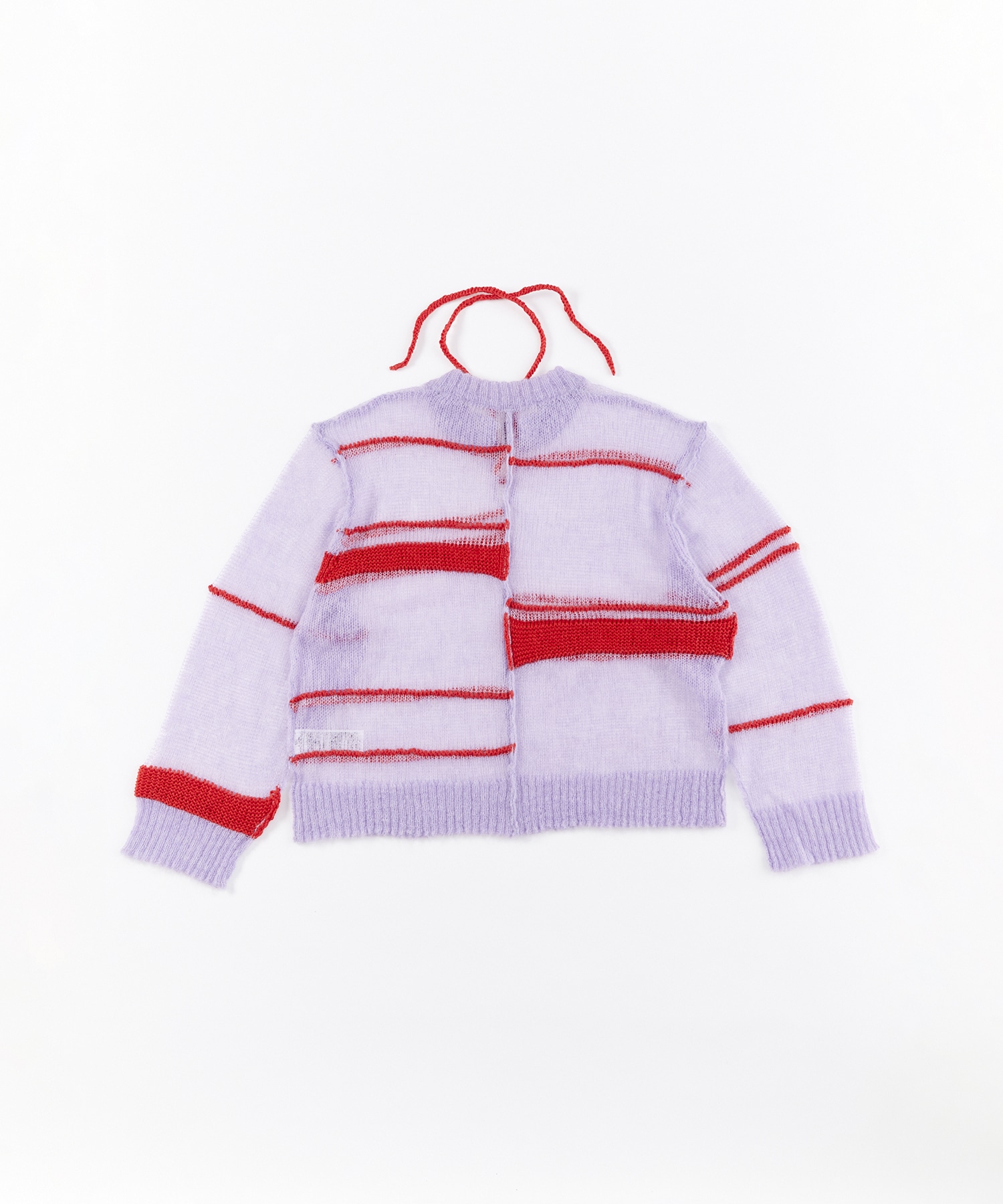 RANDOM BORDER LACE UP PULLOVER A CCORDION