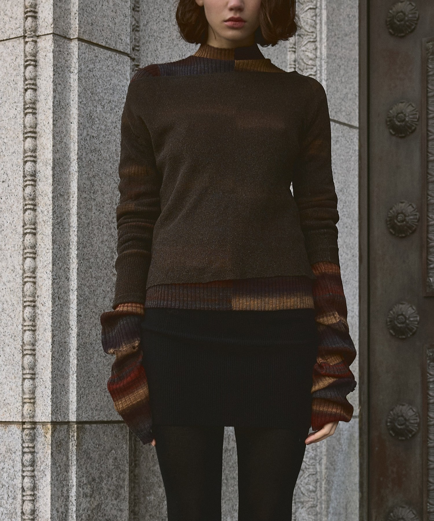 GRADATION LONG LONG SLEEVE PULLOVER A CCORDION