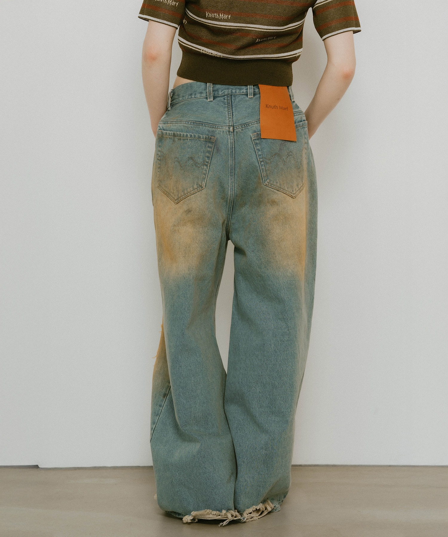 damage denim pants(unisex) Knuth Marf