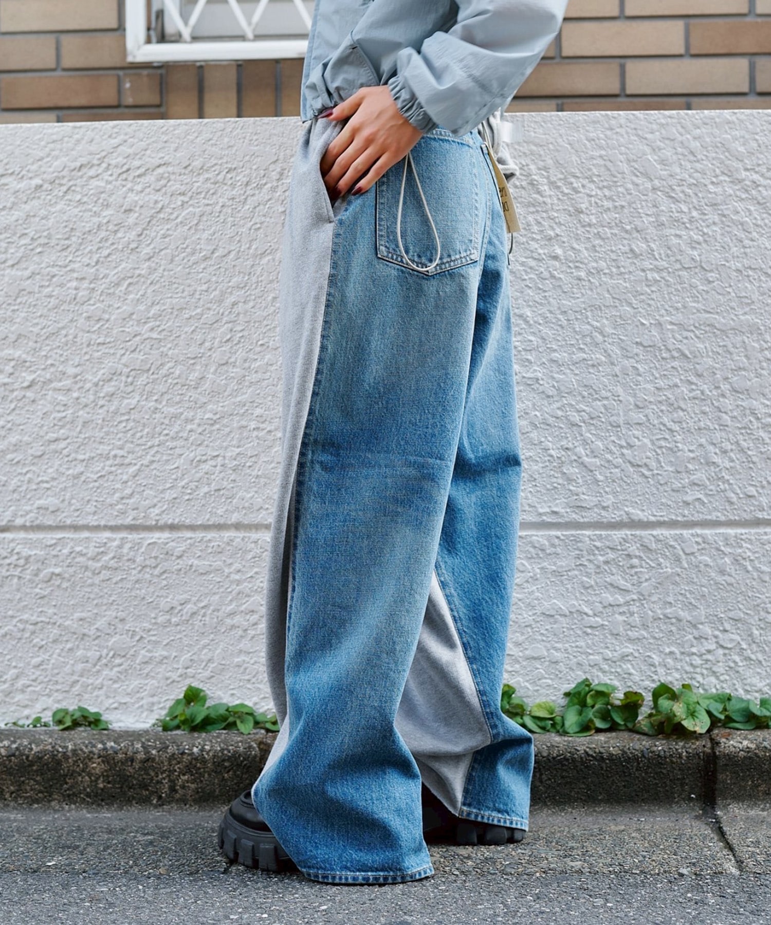 Hybride Sweat Denim Pants INSCRIRE