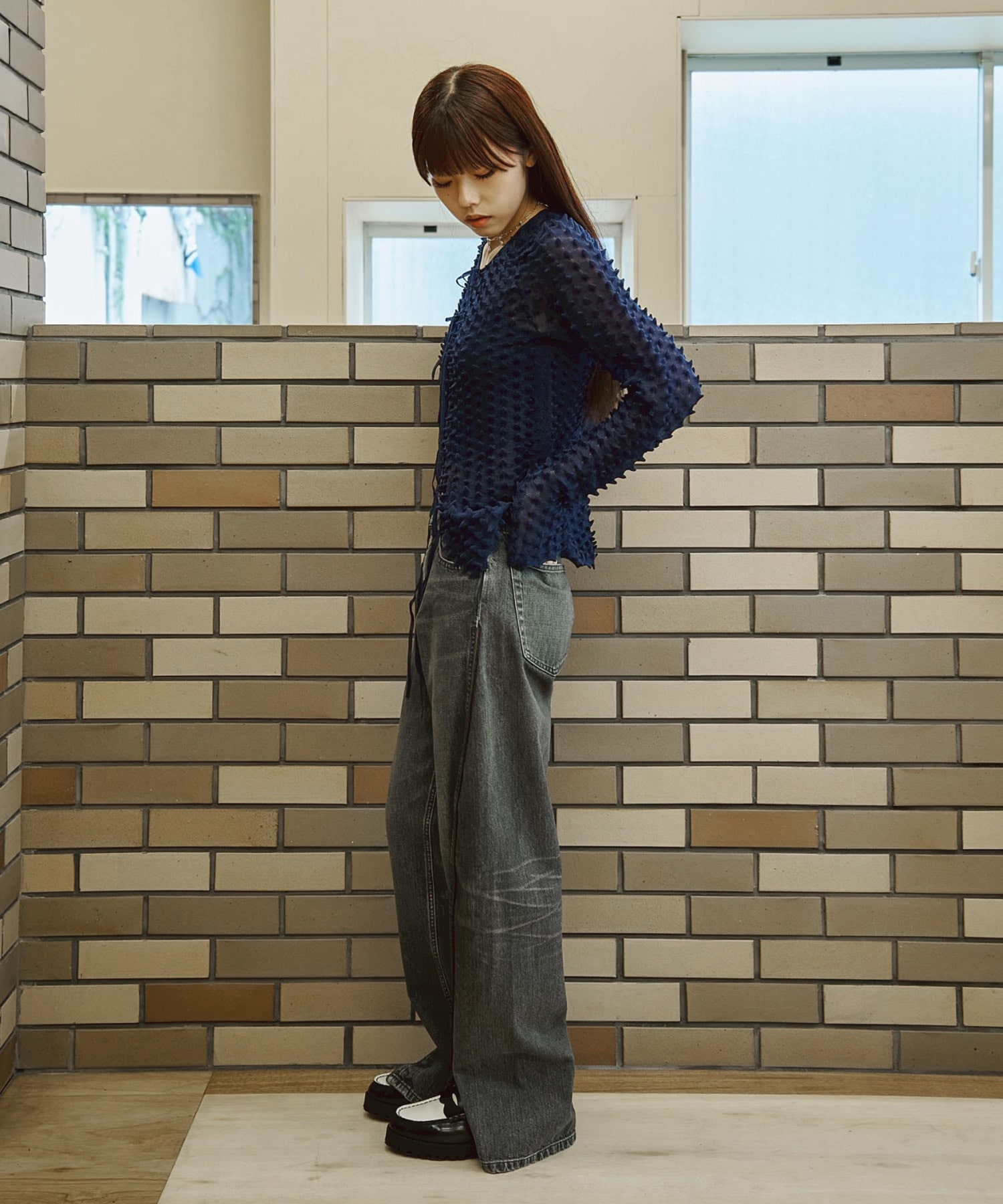 TWIST LINE WASHED STRAIGHT DENIM ANTHEM A