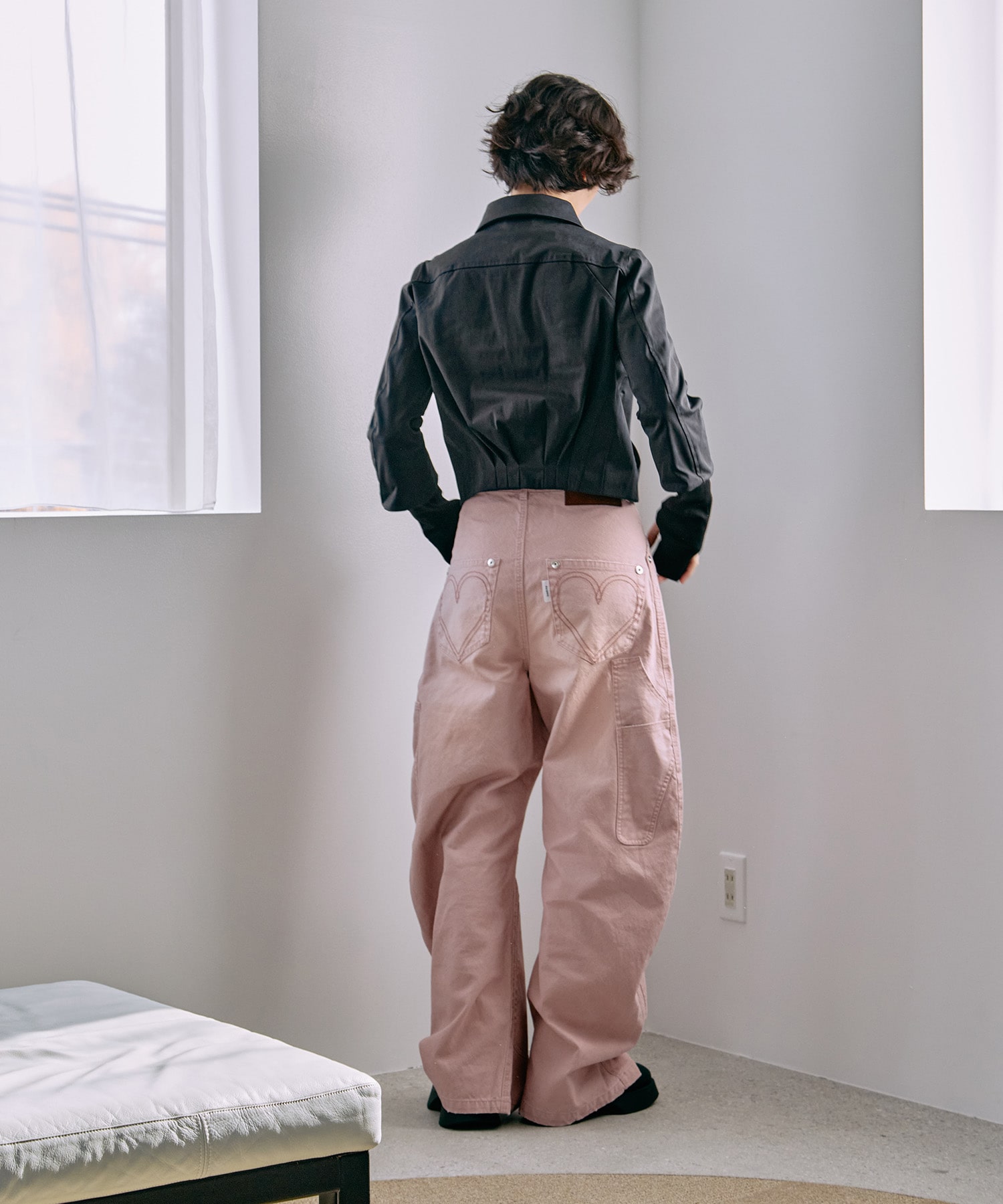 BASICKS×DUCK DOUBLE KNEE CURVED LEG PANTS BASICKS