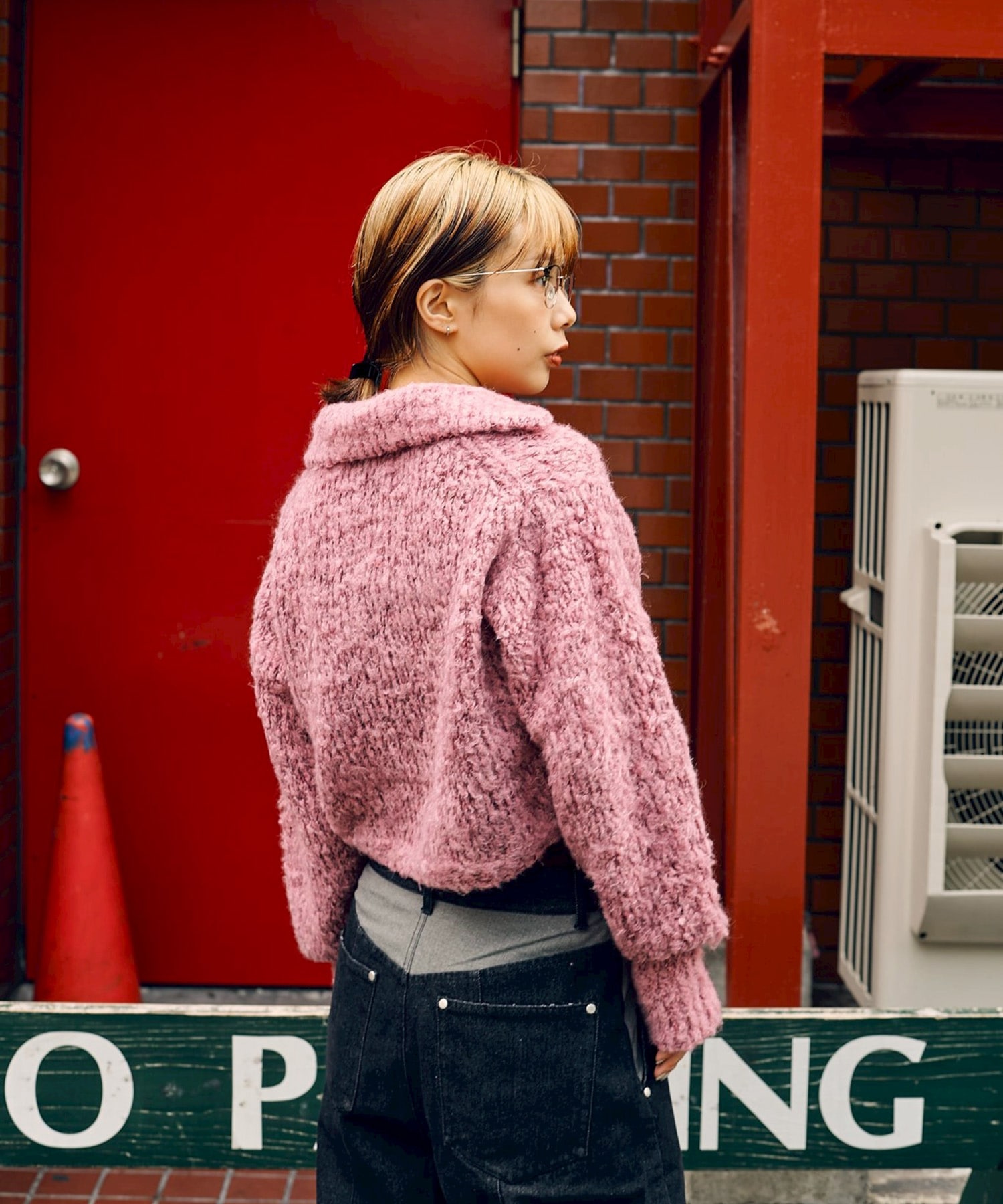 MIX FUR MOLE KNIT SKIPPER CARDIGAN ANTHEM A