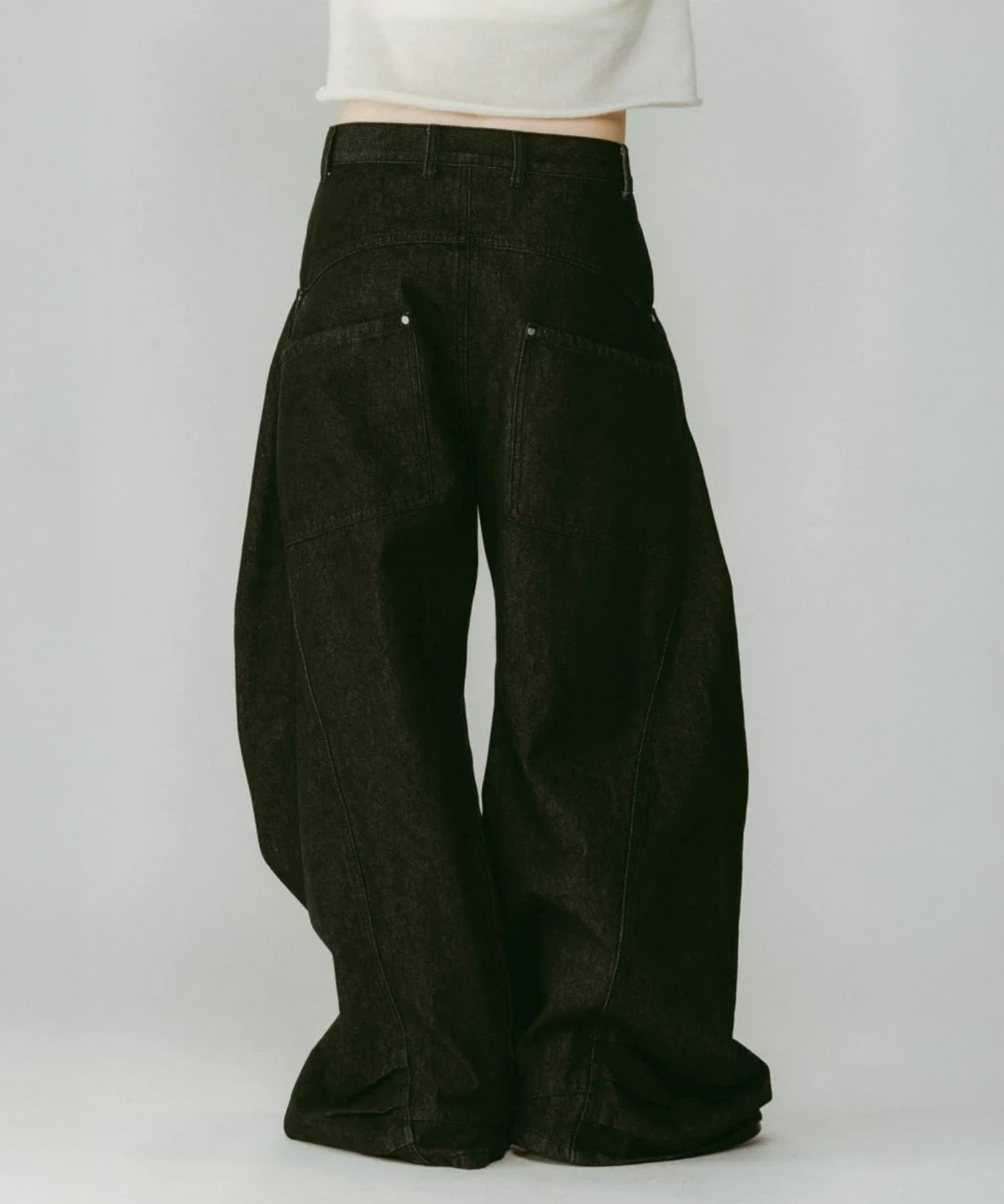 tuck design denim pants Knuth Marf