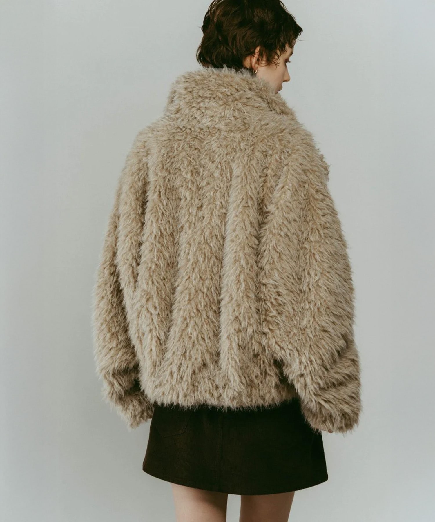 shaggy stand collar coat Knuth Marf