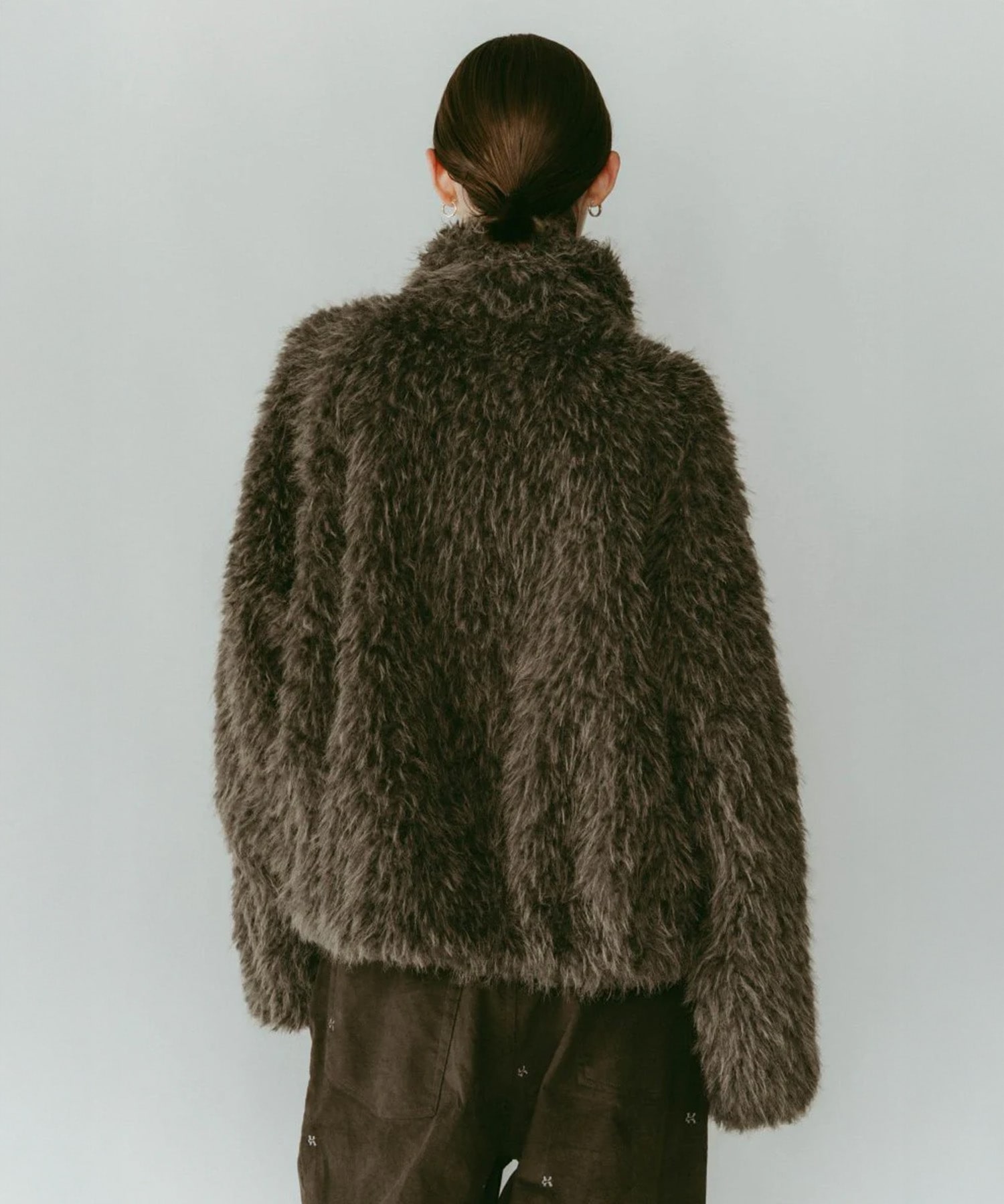 shaggy stand collar coat Knuth Marf
